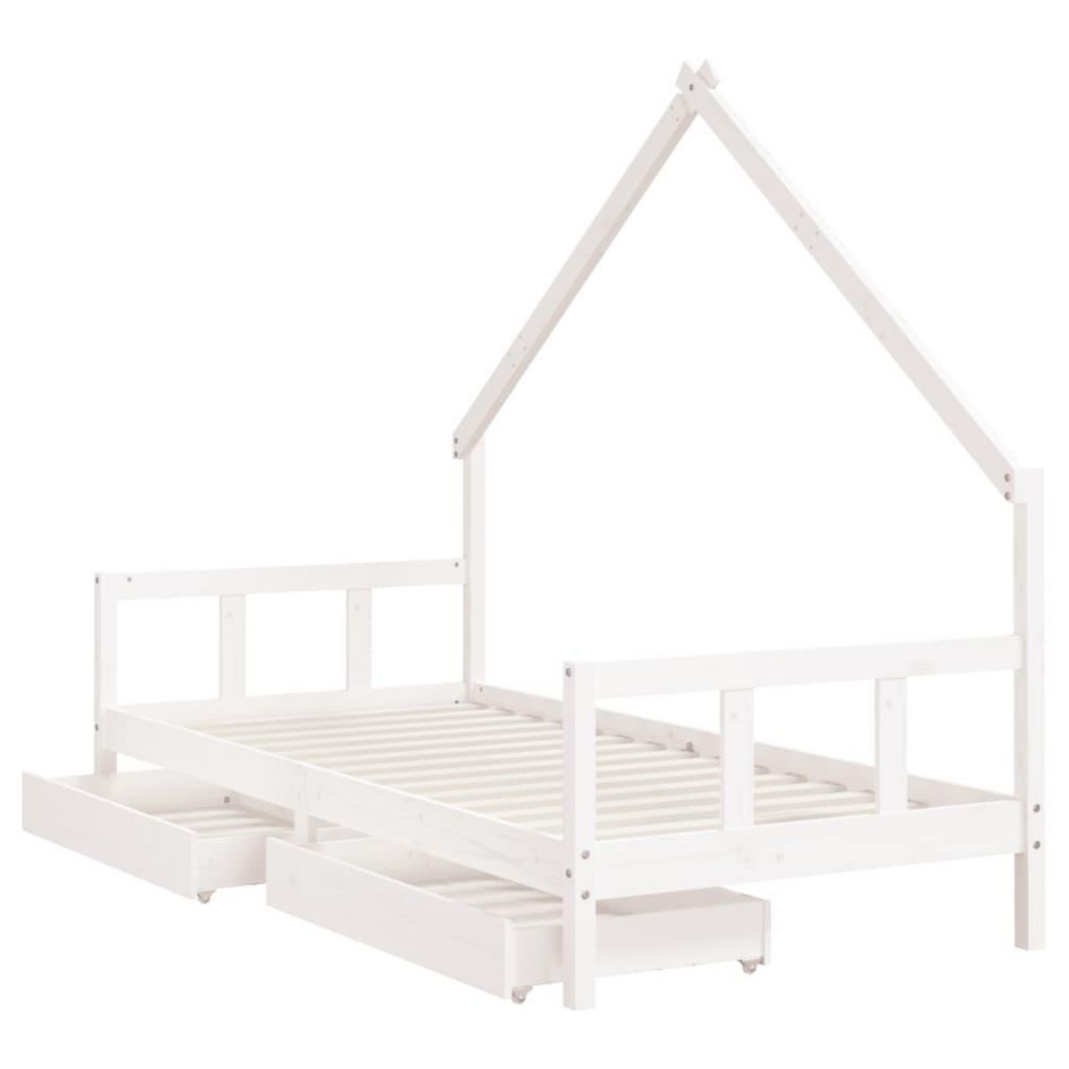 VIDAXL Cadre de lit enfant tiroirs blanc 90x200 cm bois de pin massif