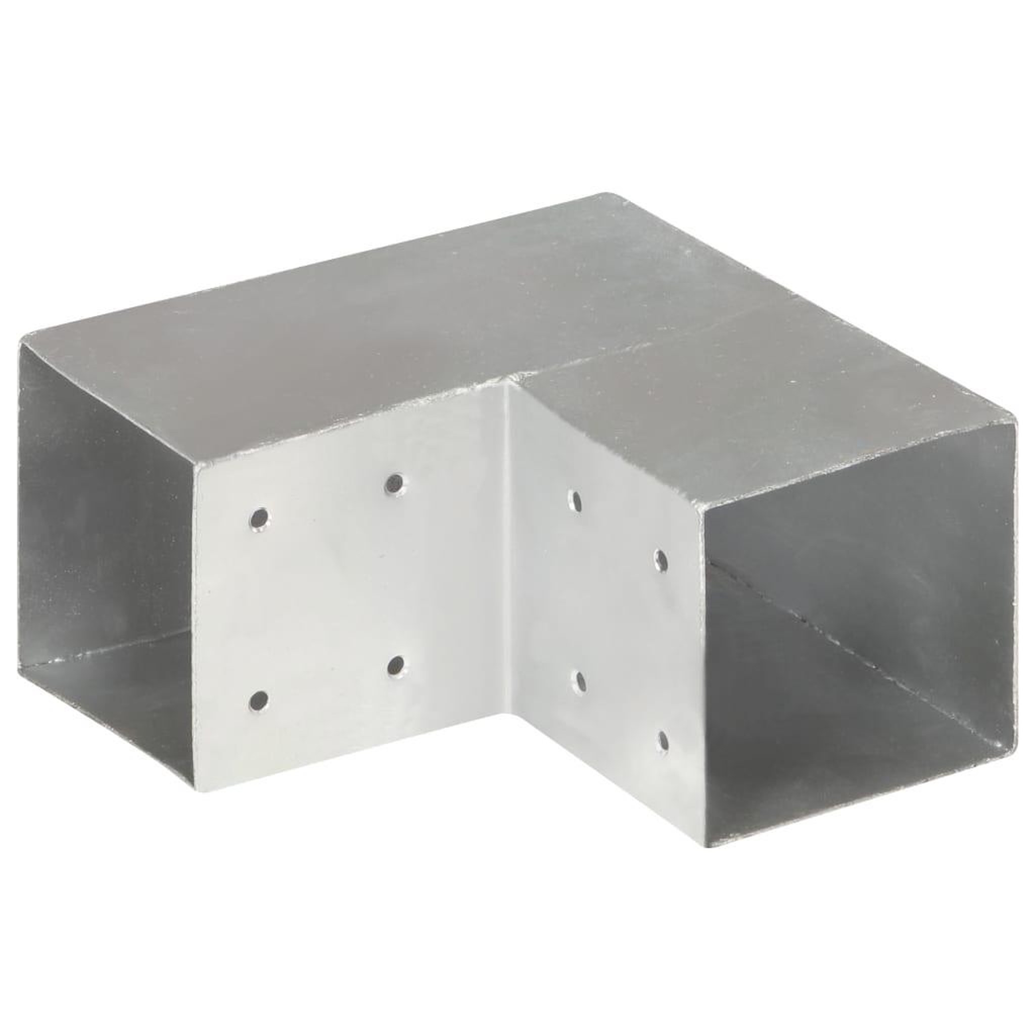 Voir la diapositive 4 : VIDAXL Connecteurs de poteau 4pcs Forme en L Metal galvanise 101x101mm
