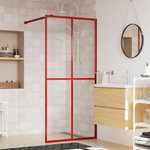 VIDAXL Paroi de douche avec verre ESG transparent rouge 100x195 cm