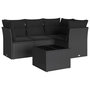 Voir la diapositive 2 : VIDAXL Salon de jardin 5 pcs avec coussins noir resine tressee