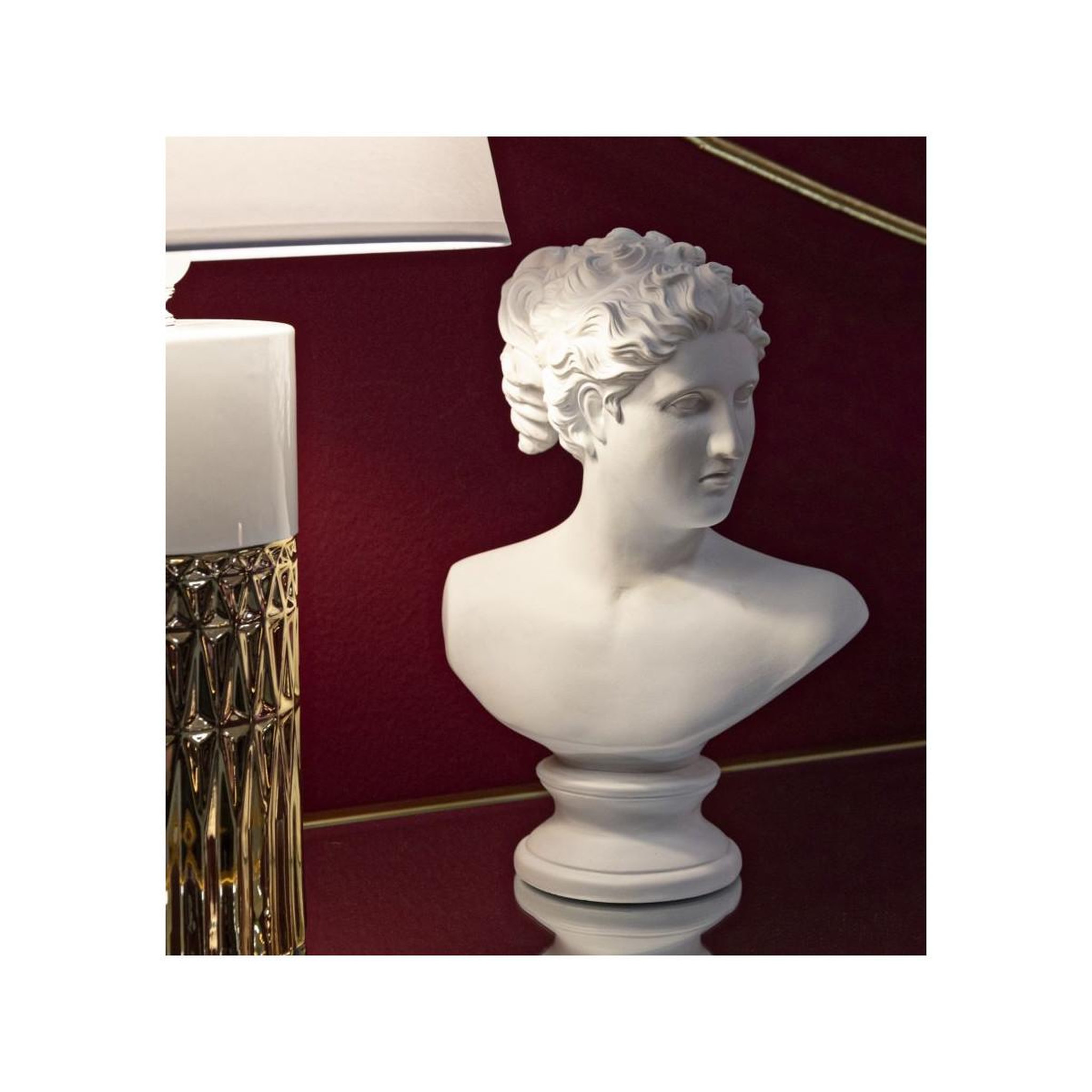 Voir la diapositive 5 : Paris Prix Buste tête féminine  roman  34cm blanc