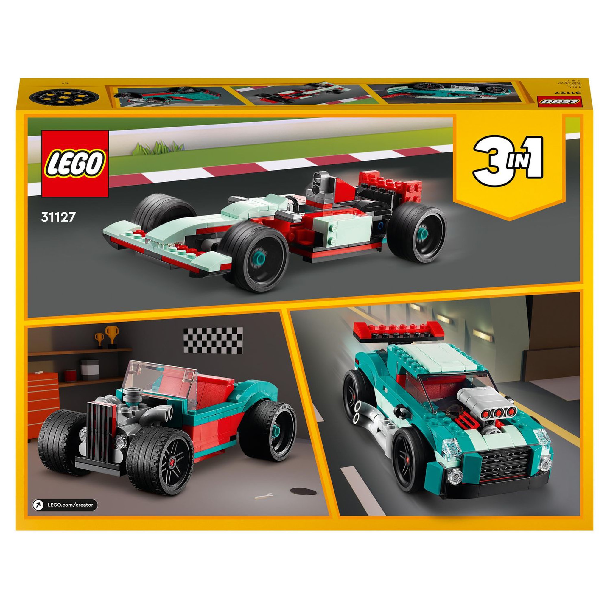 Voir la diapositive 9 : LEGO Creator 31127 Le Bolide de Rue, Jouet à Construire Voiture Enfants 7 Ans et Plus