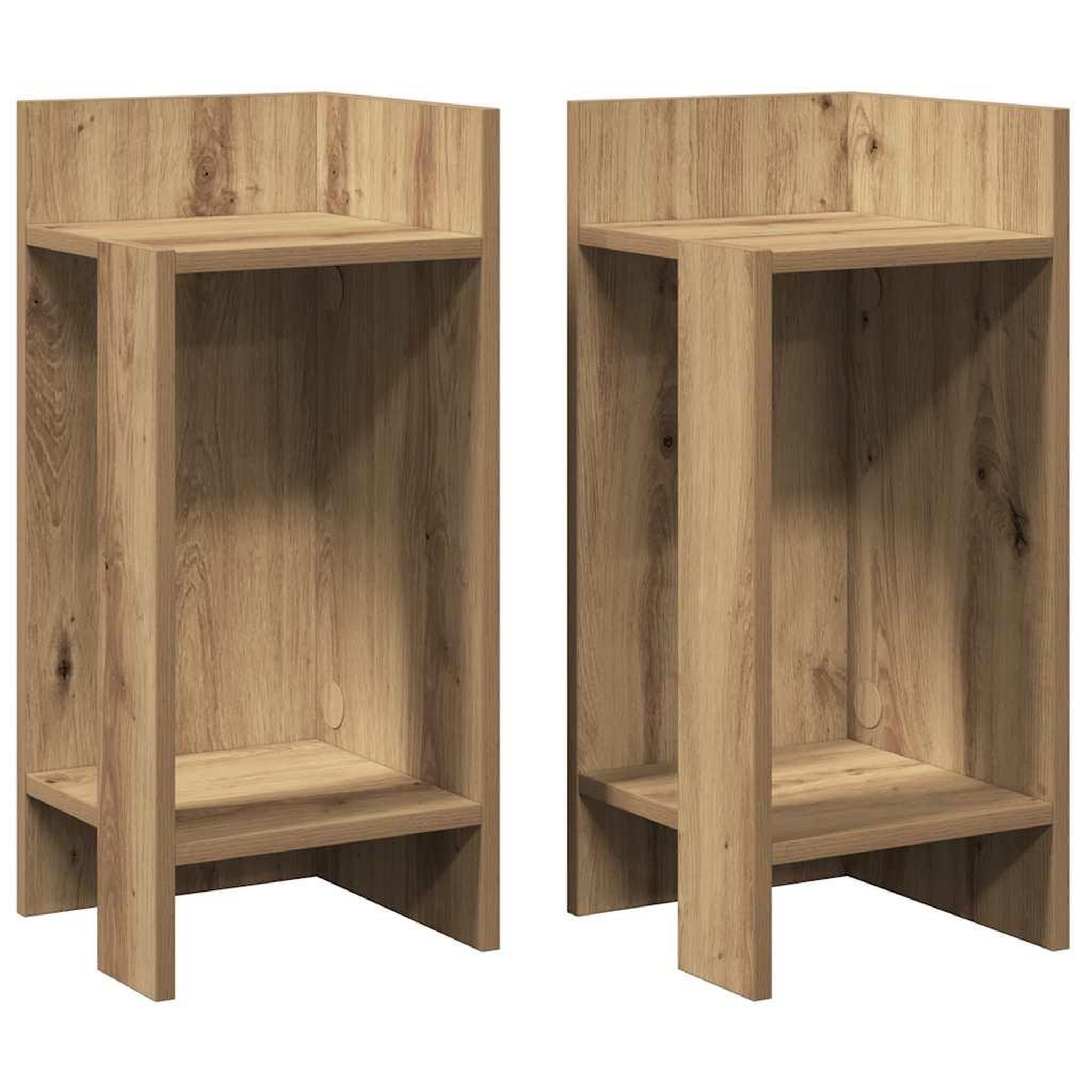 Voir la diapositive 2 : VIDAXL Tables d'appoint 2pcs avec etagere chene artisanal 25,5x27x60cm
