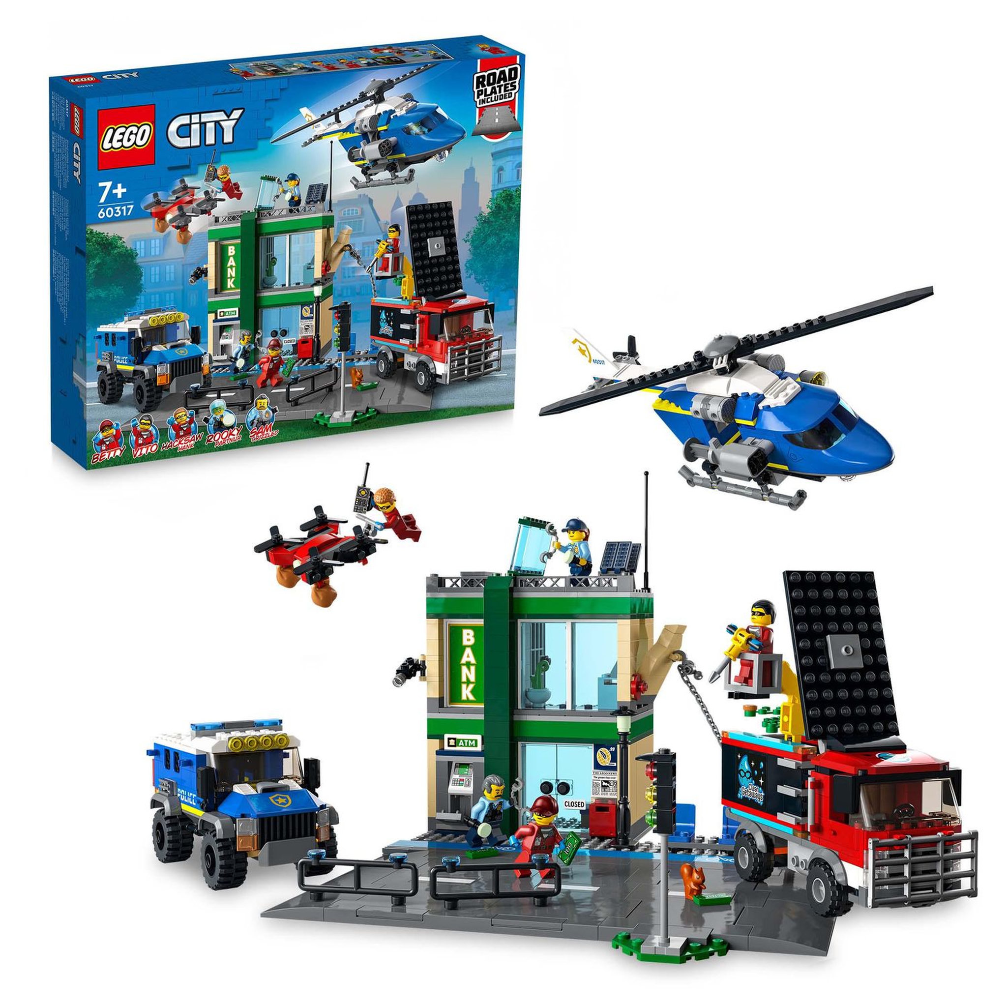 Voir la diapositive 2 : LEGO City 60317 - La course-poursuite de la police à la banque