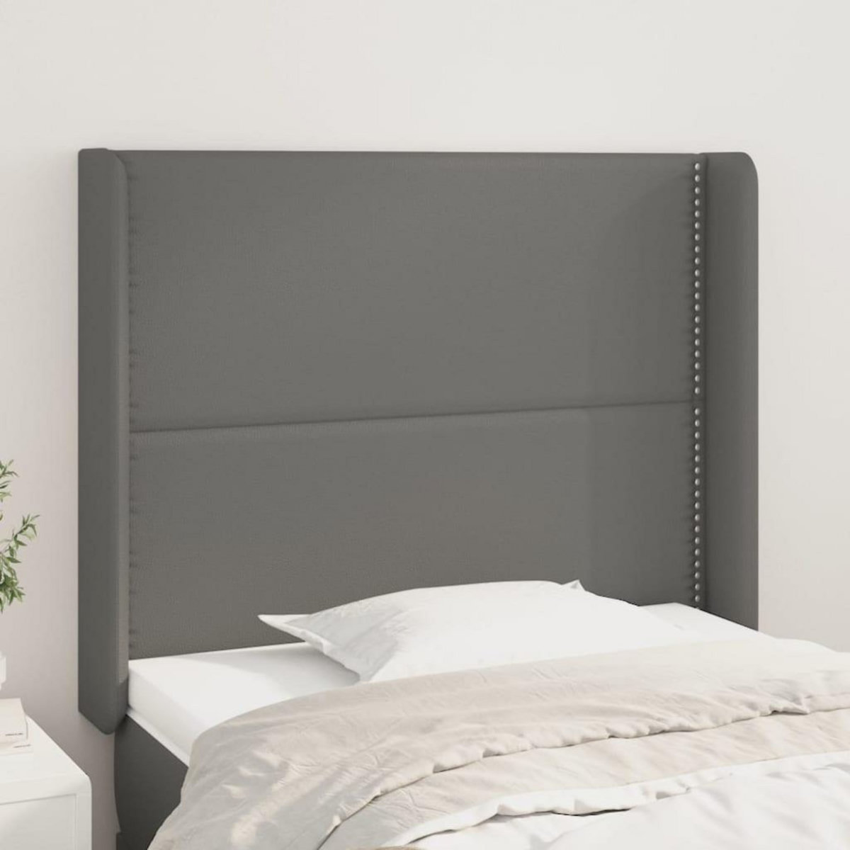 VIDAXL Tete de lit avec oreilles Gris 83x16x118/128 cm Similicuir