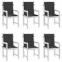 VIDAXL Coussins de chaise de jardin a dossier bas lot de 6 noir