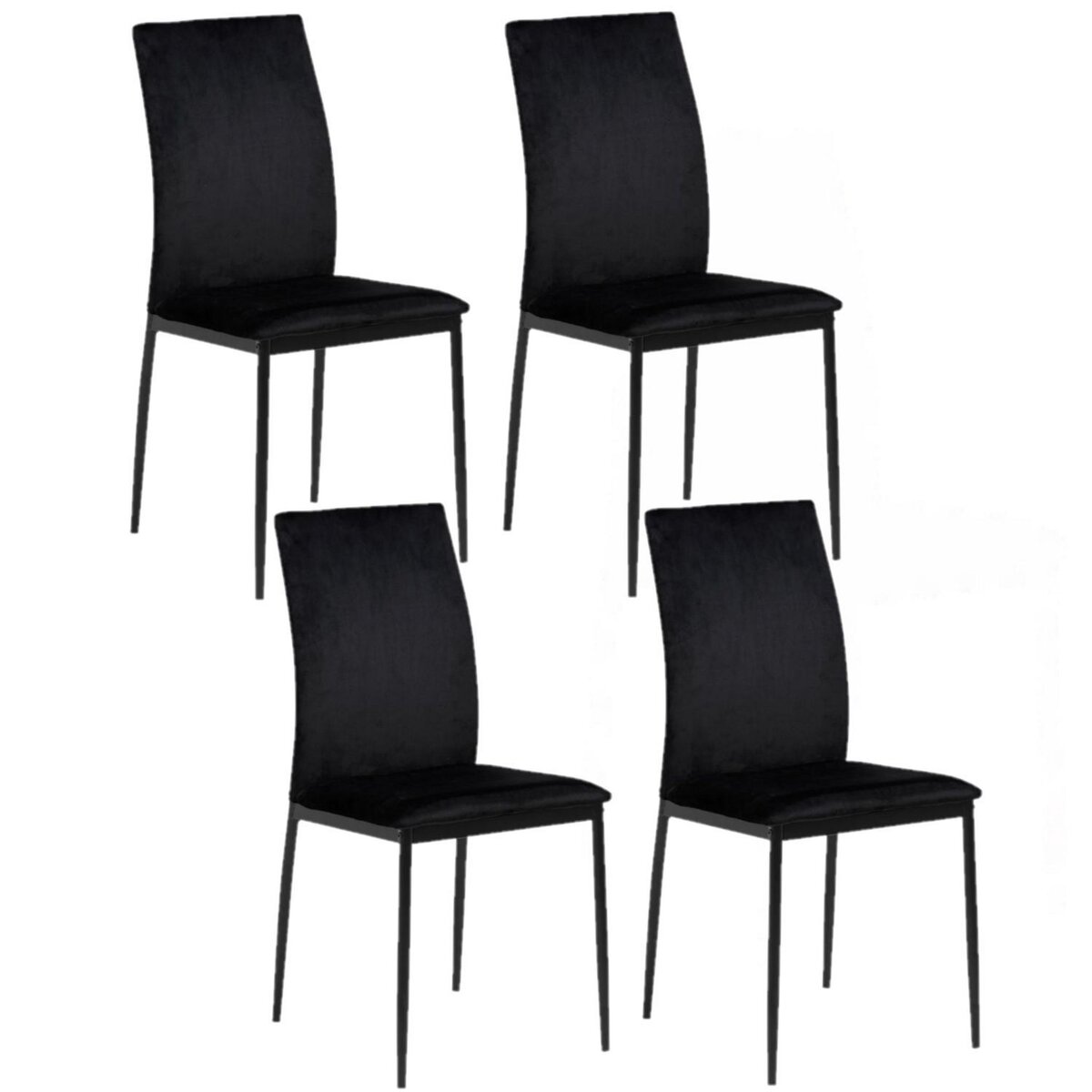 TOILINUX Lot de 4 Chaises de salle à manger Julia en tissu et métal