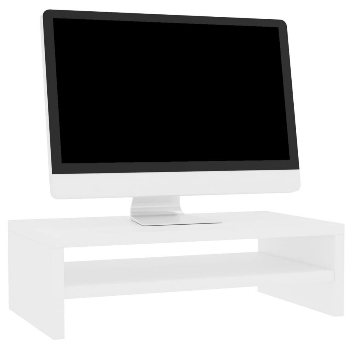 VIDAXL Support de moniteur Blanc 42 x 24 x 13 cm Bois d'ingenierie