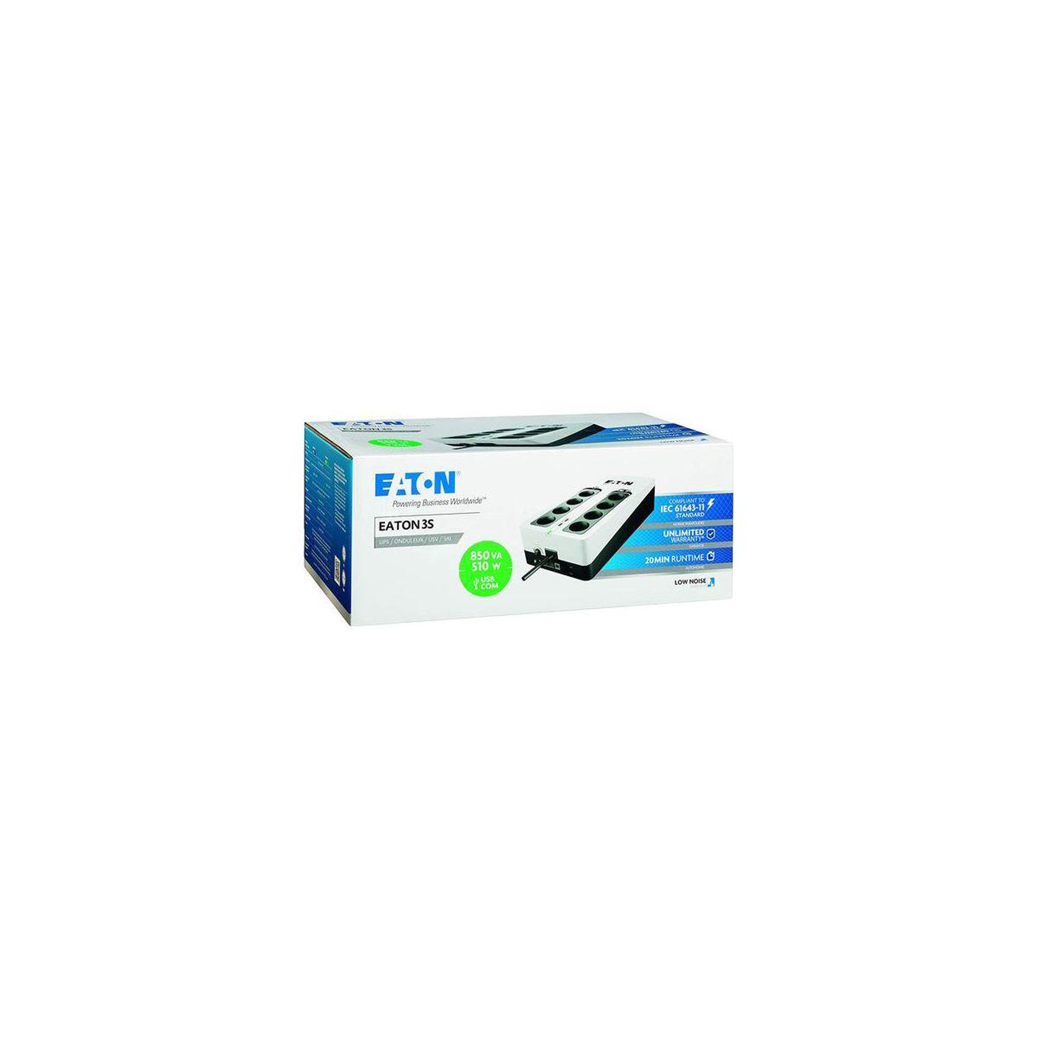 Voir la diapositive 5 : Eaton Onduleur 3s 850va  3s850f 8 prises+ 2usb-a