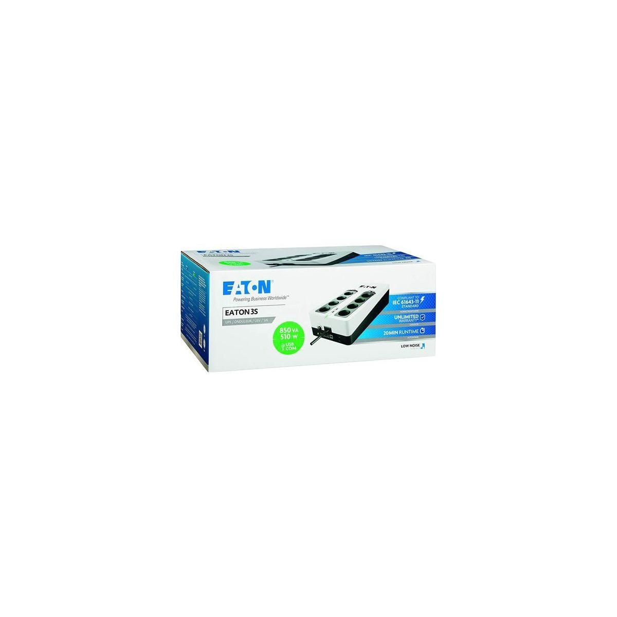 Eaton Onduleur 3S 850VA  3S850F 8 prises+ 2USB-A