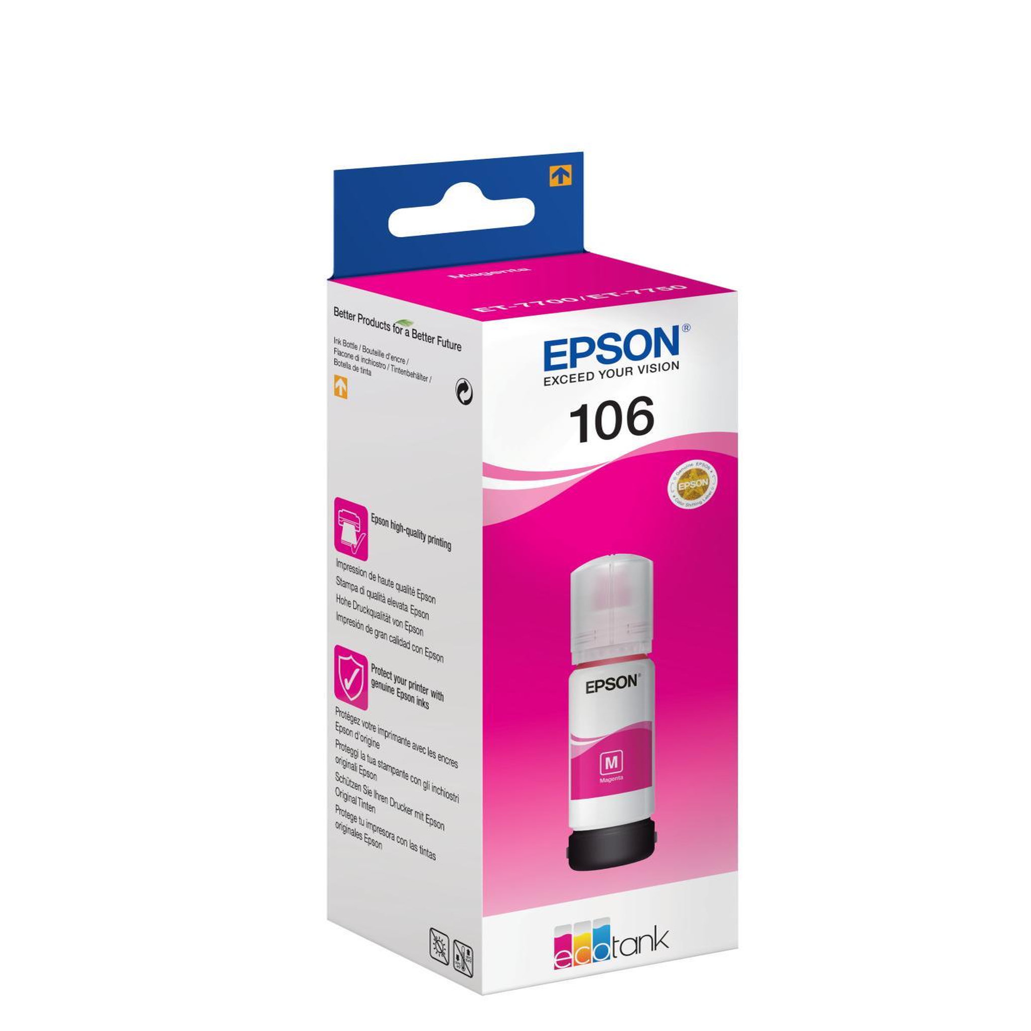 Voir la diapositive 3 : Epson Cartouche d'encre bouteille d'encre ecotank 106 magenta photo - c13t00r340