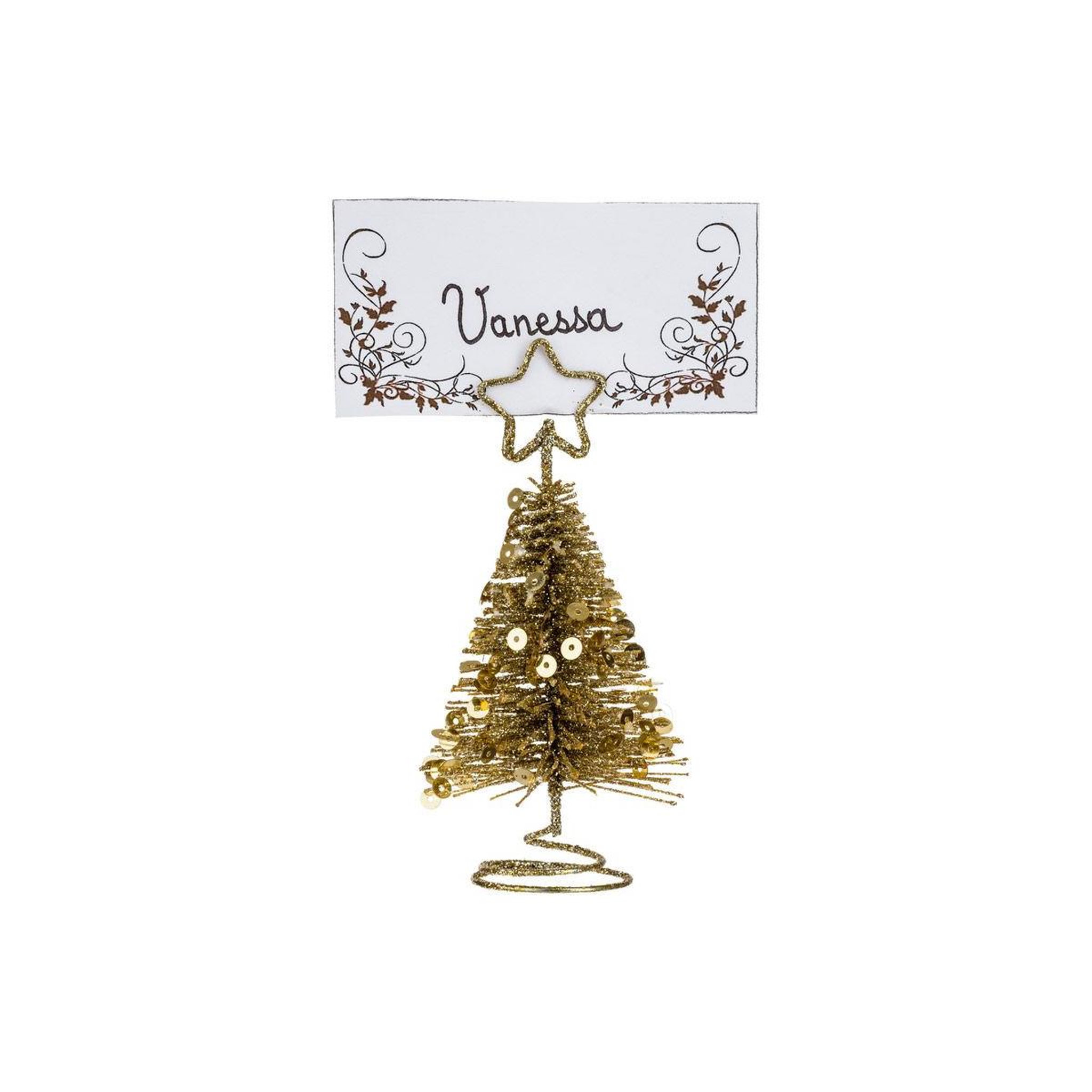 Voir la diapositive 1 : FEERIC LIGHT & CHRISTMAS Cavalier de table sapin  colorama  10cm or