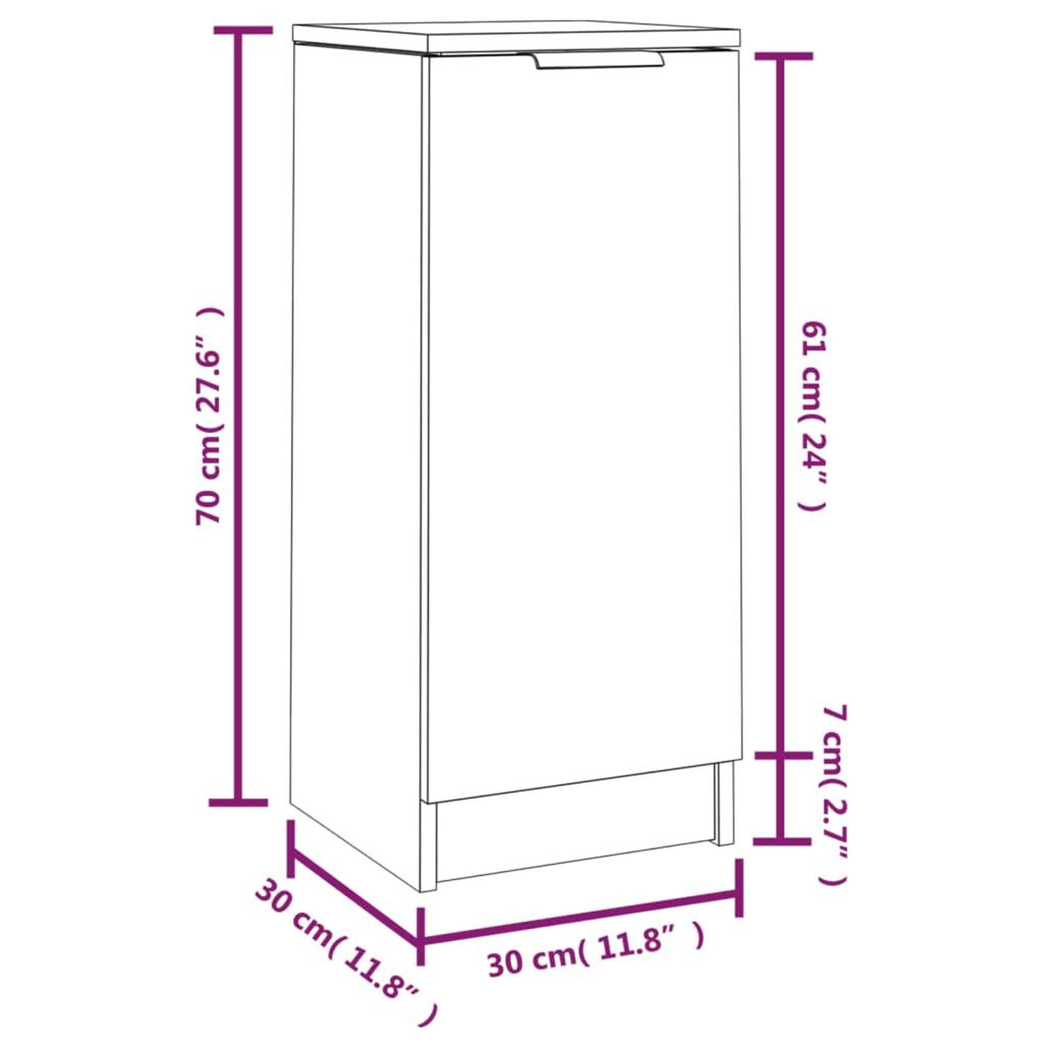 Voir la diapositive 6 : VIDAXL Buffets 2 pcs Chene fume 30x30x70 cm Bois d'ingenierie