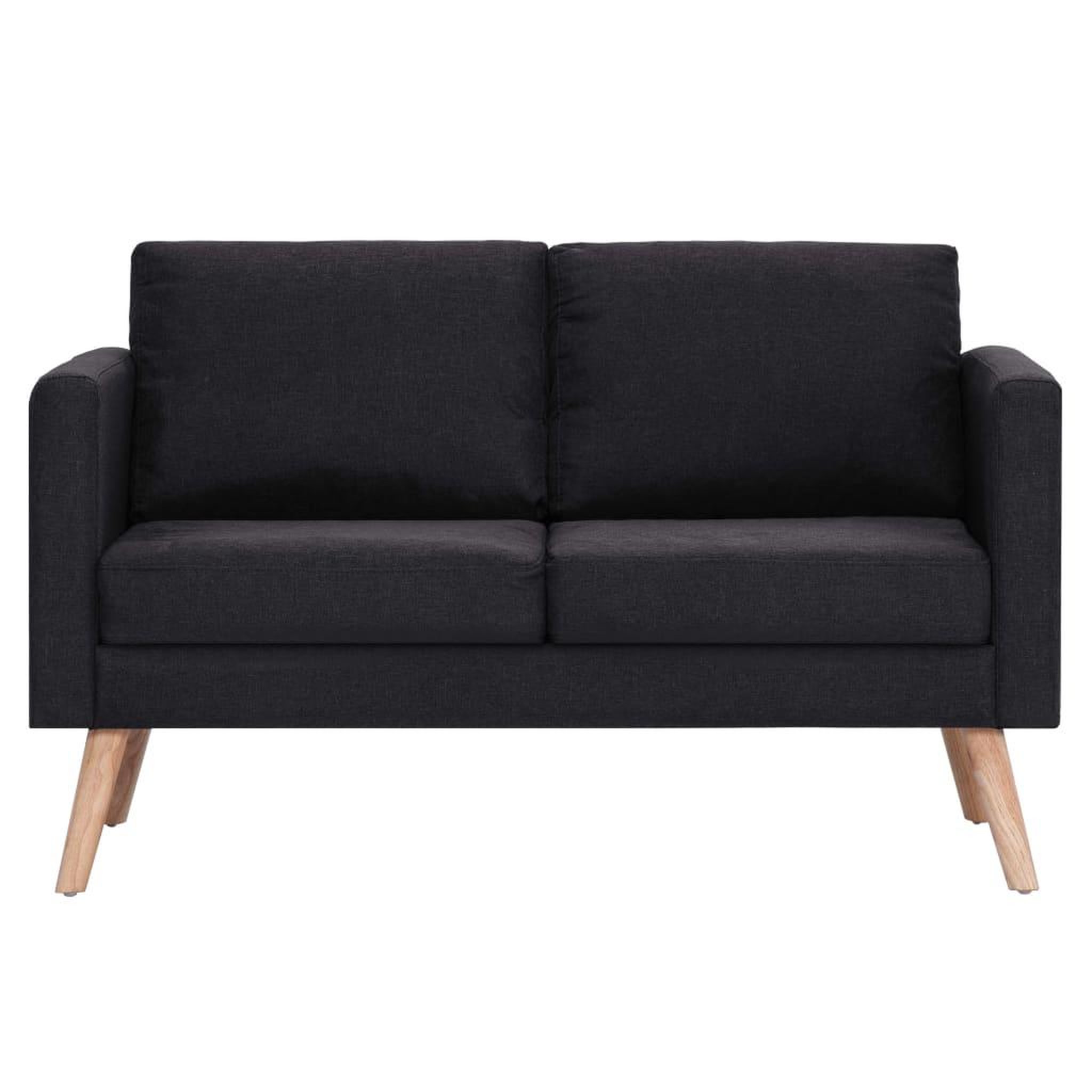 Voir la diapositive 3 : VIDAXL Canape a 2 places Tissu Noir