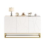 MERAX Buffet 3 porte(s) 0 tiroir(s) - 130 cm blanc panneaux de particules