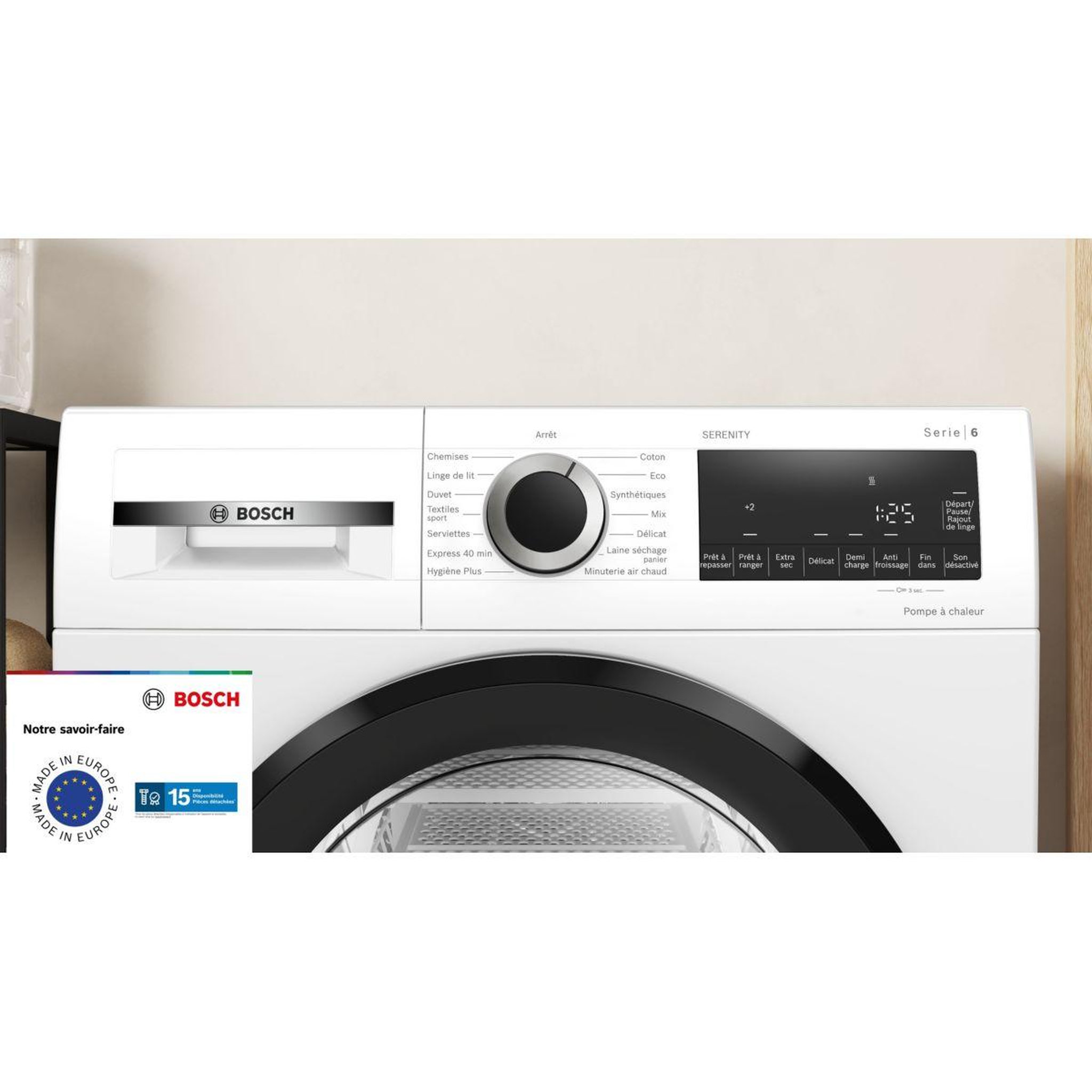 Voir la diapositive 2 : BOSCH Sèche linge pompe à chaleur wqg133dbfr