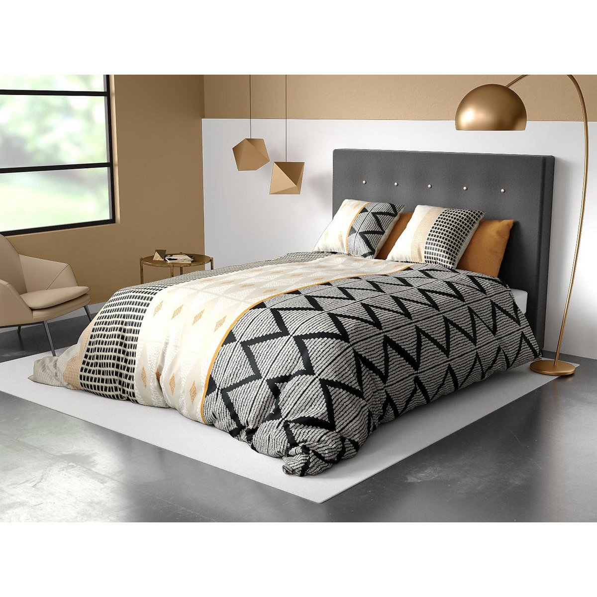 ATELIER DU COTON Parure housse de couette 100% coton 57fils madi