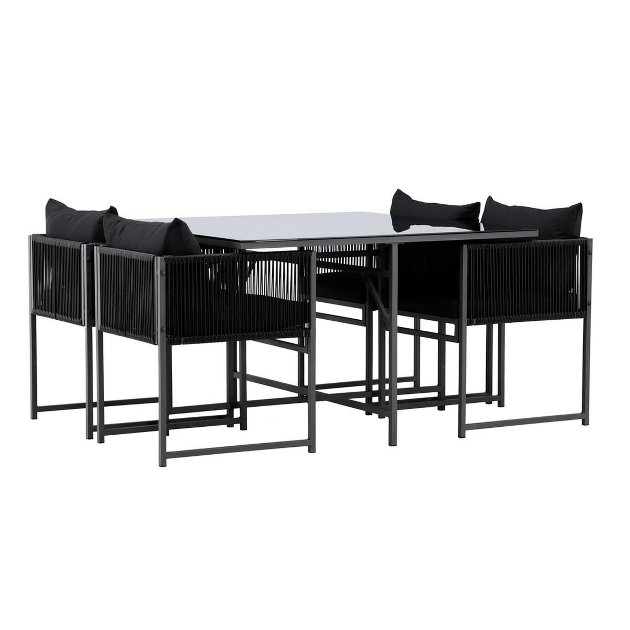Paris Prix Ensemble table de jardin & 4 chaises  noto  120cm noir