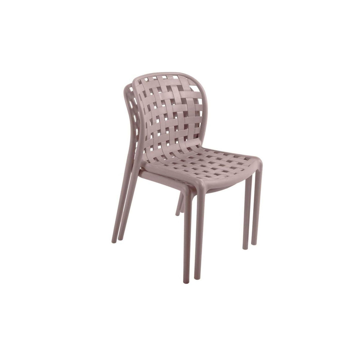 TOILINUX Lot de 4 chaises de jardin en polypropylène Sienne