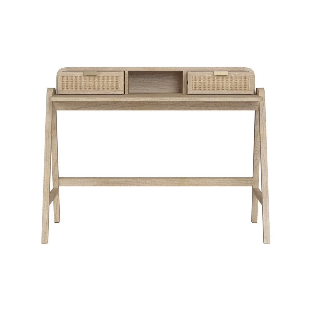 Rendez vous déco Bureau en bois de mindi et cannage-Khao