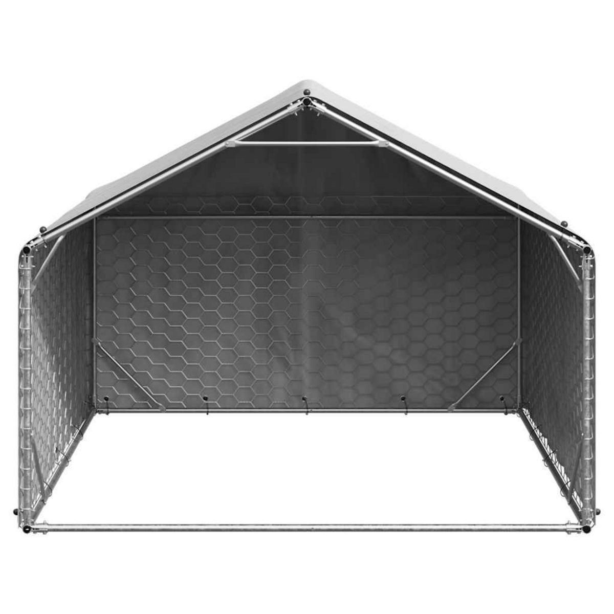 VIDAXL Chenil d'exterieur pour chiens housse 2x2x1,5 m acier galvanise