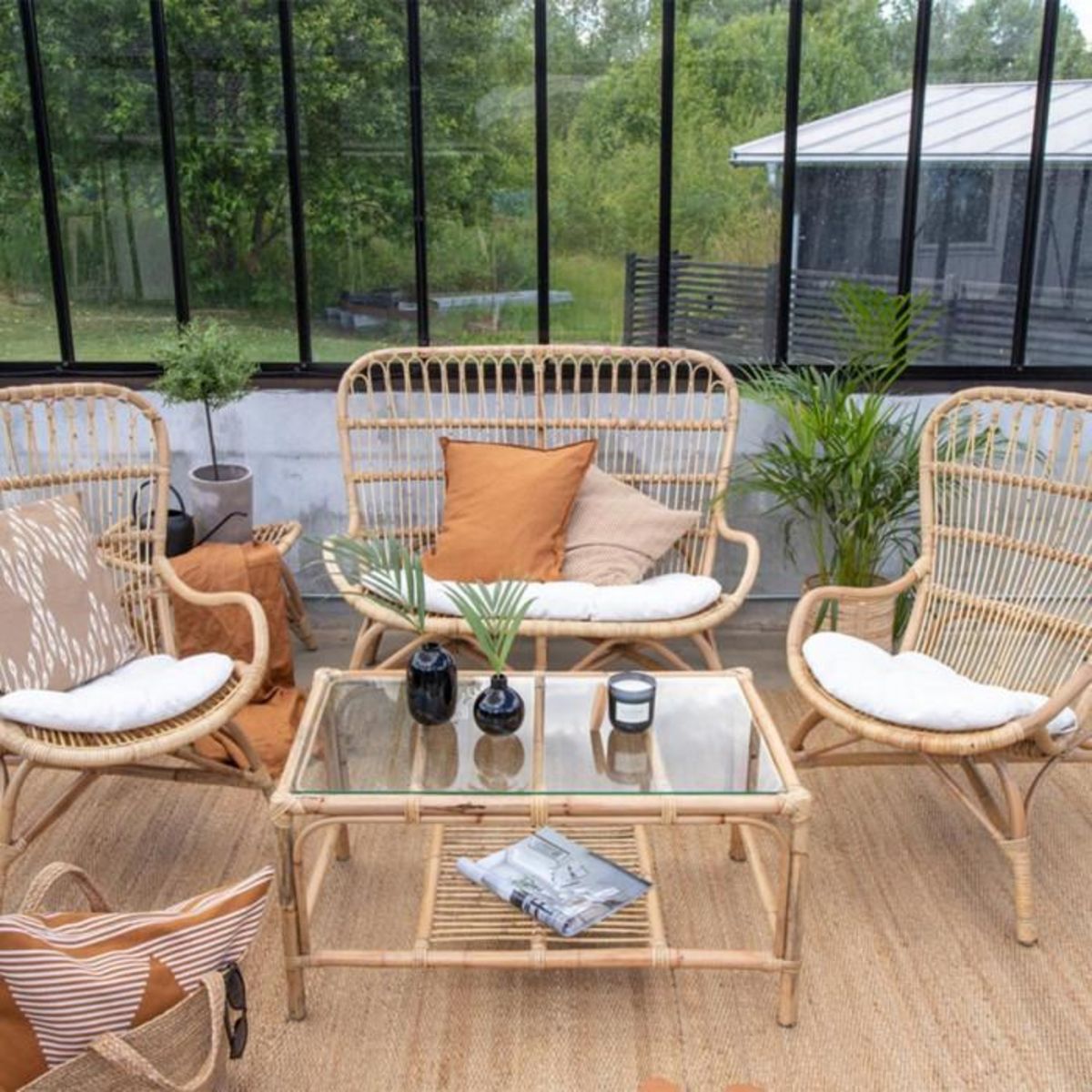 Paris Prix Salon de Jardin en Rotin  Ella  110cm Naturel