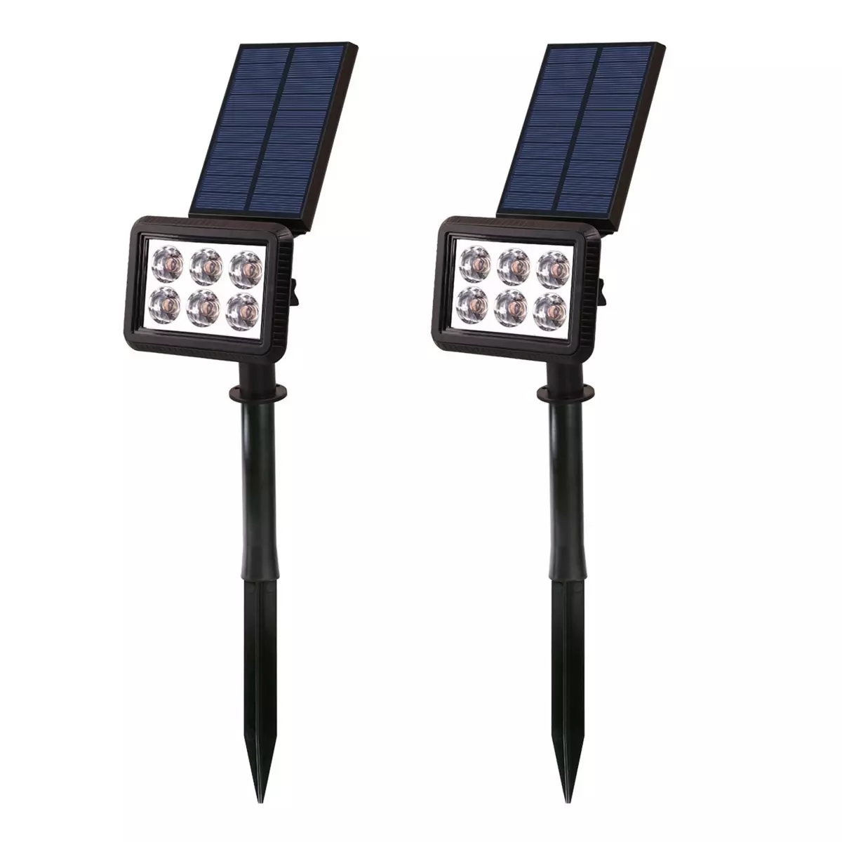 Lumisky Lot de 2 spots solaires projecteur 2x SQUARY Noir Plastique 100LM
