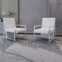 Voir la diapositive 1 : VIDAXL Fauteuils lot de 2 avec cadre chrome blanc similicuir