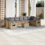 Voir la diapositive 1 : VIDAXL Salon de jardin et coussins 11 pcs melange beige resine tressee