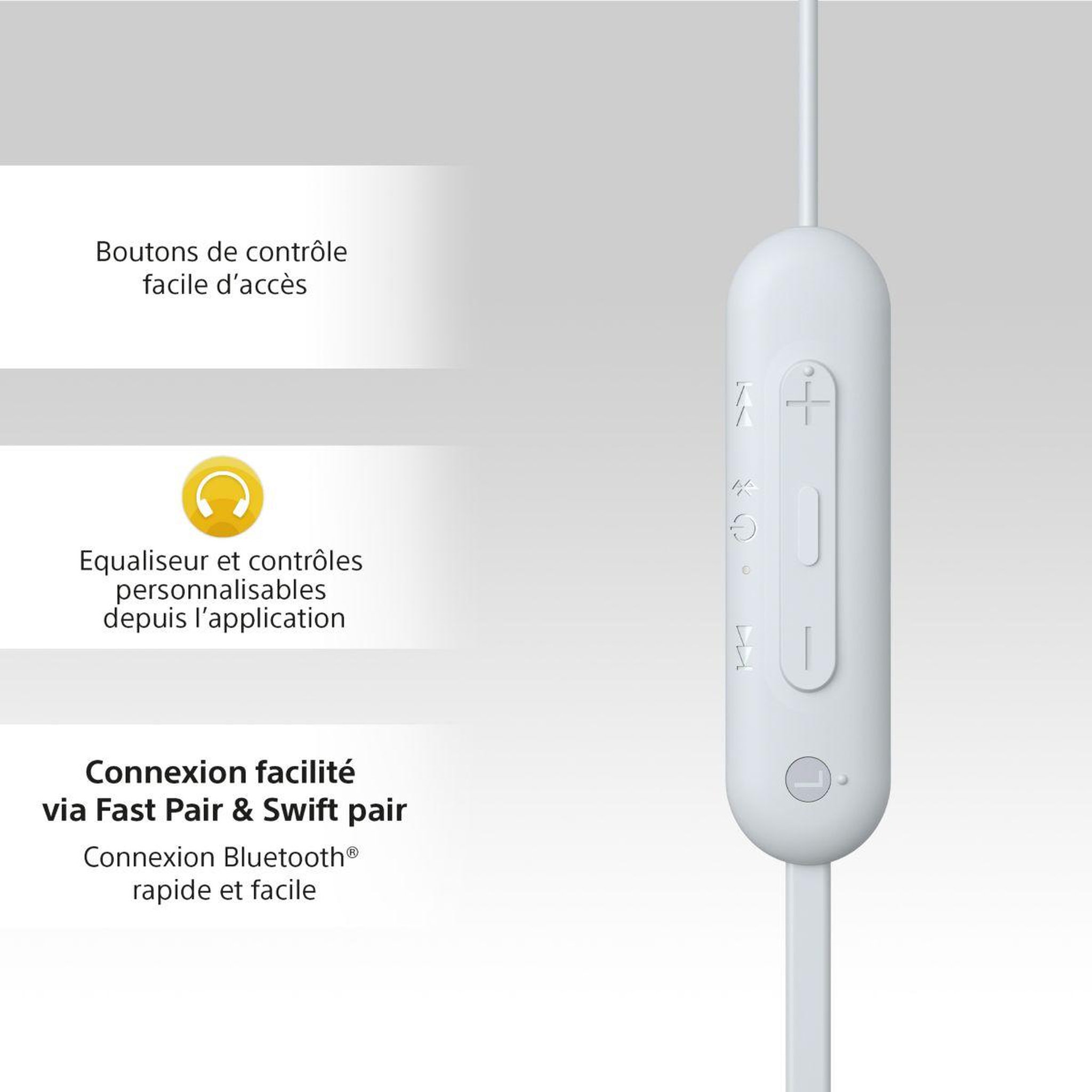 Voir la diapositive 5 : SONY Ecouteurs WIC100 Blanc