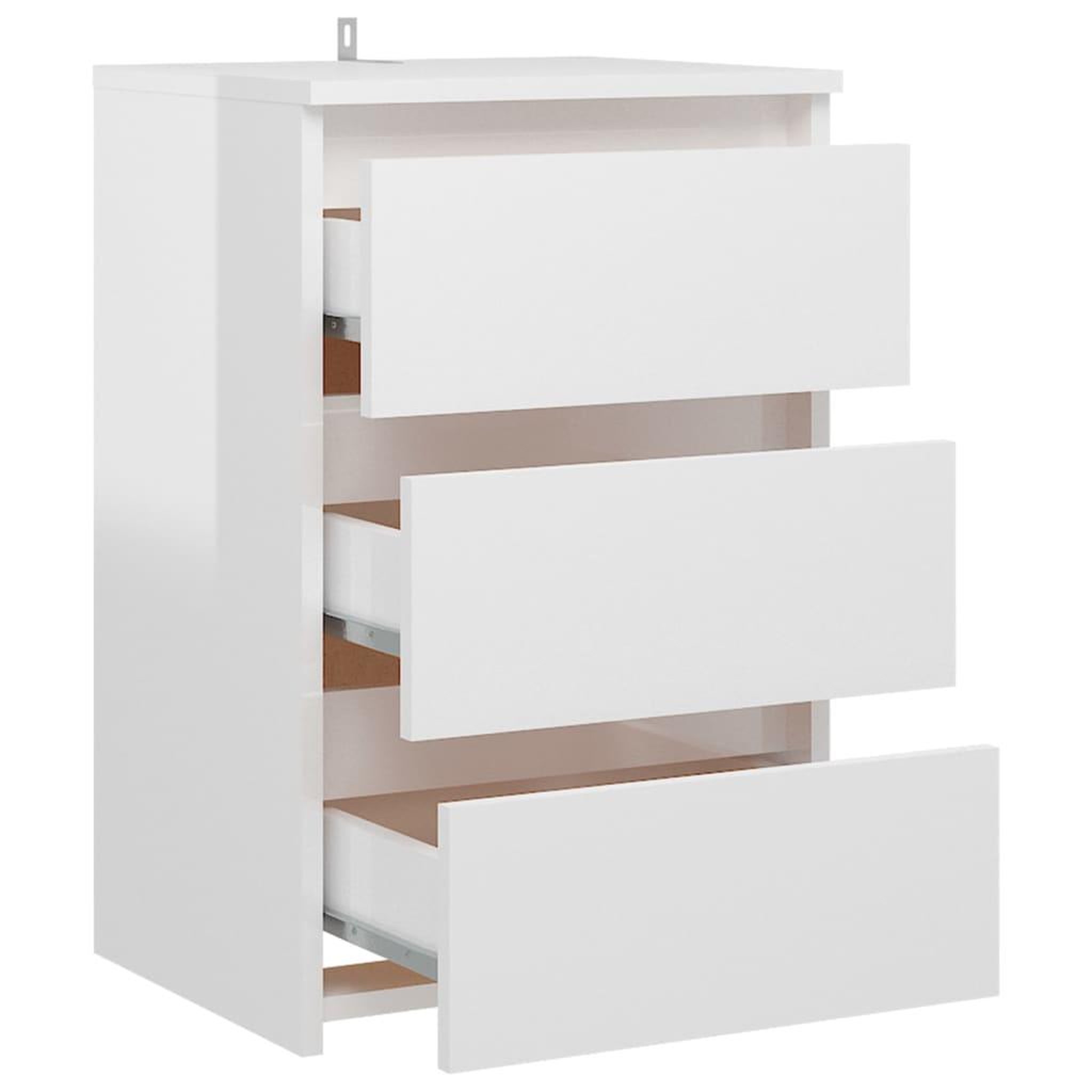 Voir la diapositive 5 : VIDAXL Table de chevet Blanc brillant 40x35x62,5 cm Agglomere