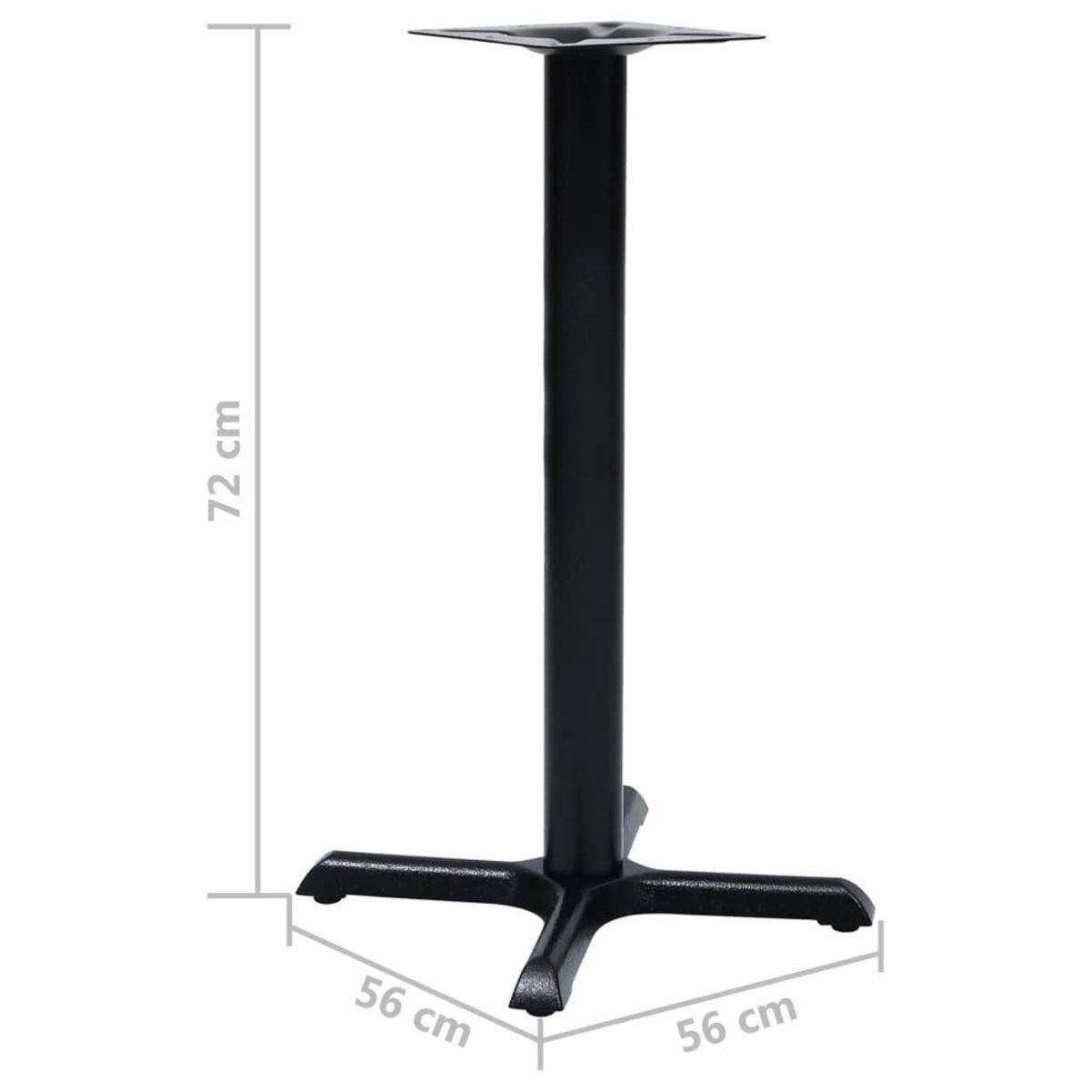 VIDAXL Pied de table de bistro noir 56x56x72 cm fonte