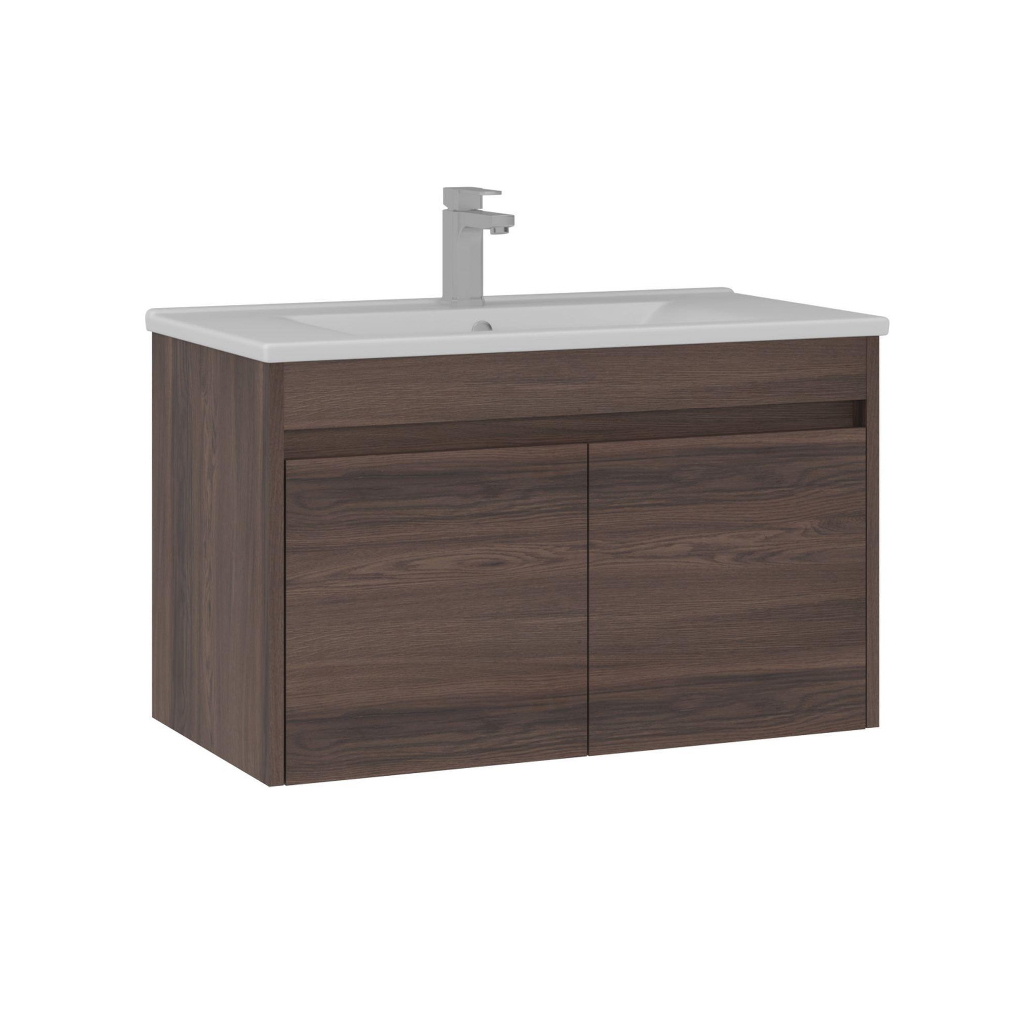 Habitat et Jardin Meuble Vasque  Side 85 v2  - 85 x 45 x 52 cm - Dark Walnut
