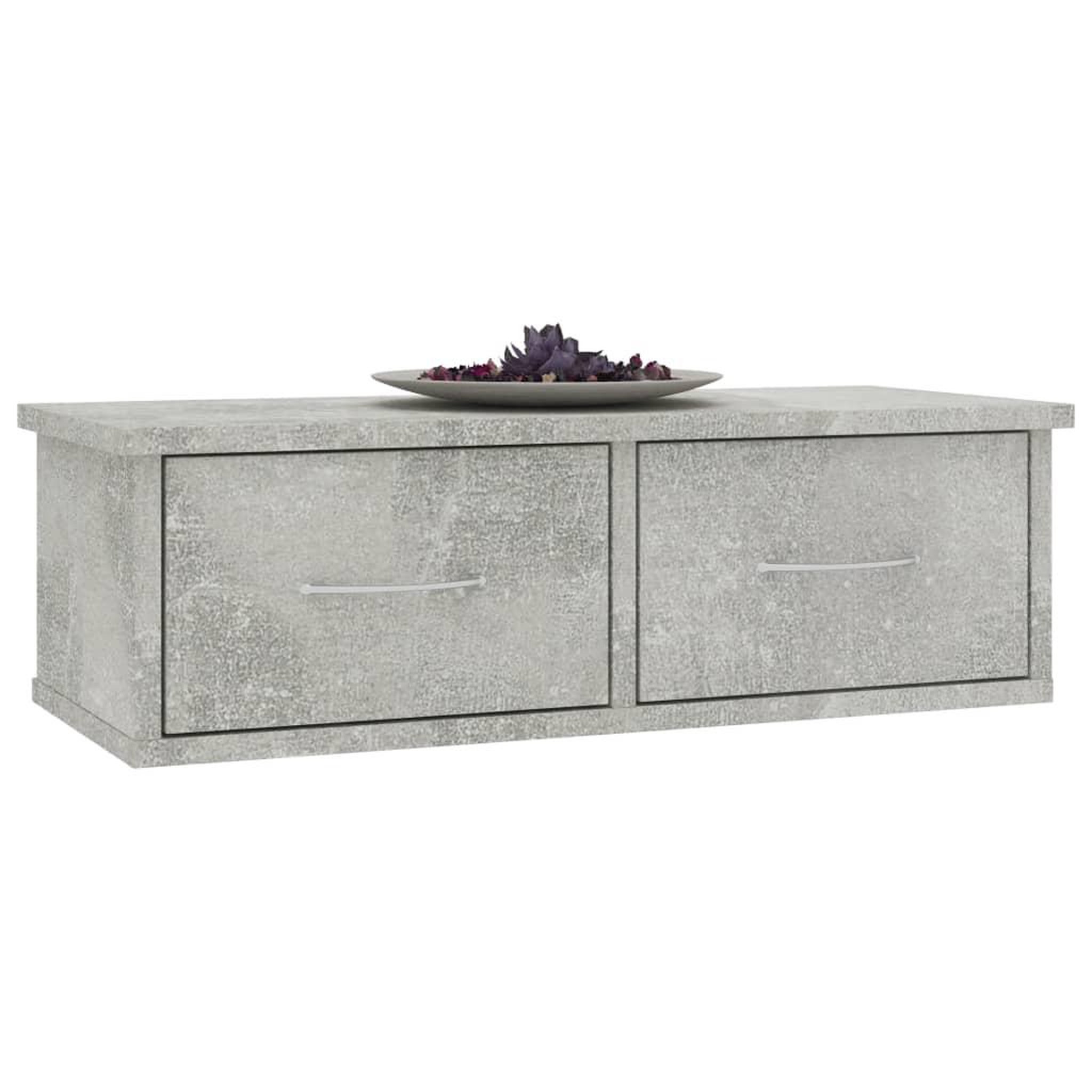 Voir la diapositive 3 : VIDAXL Etagere murale avec tiroirs Gris beton Bois d'ingenierie