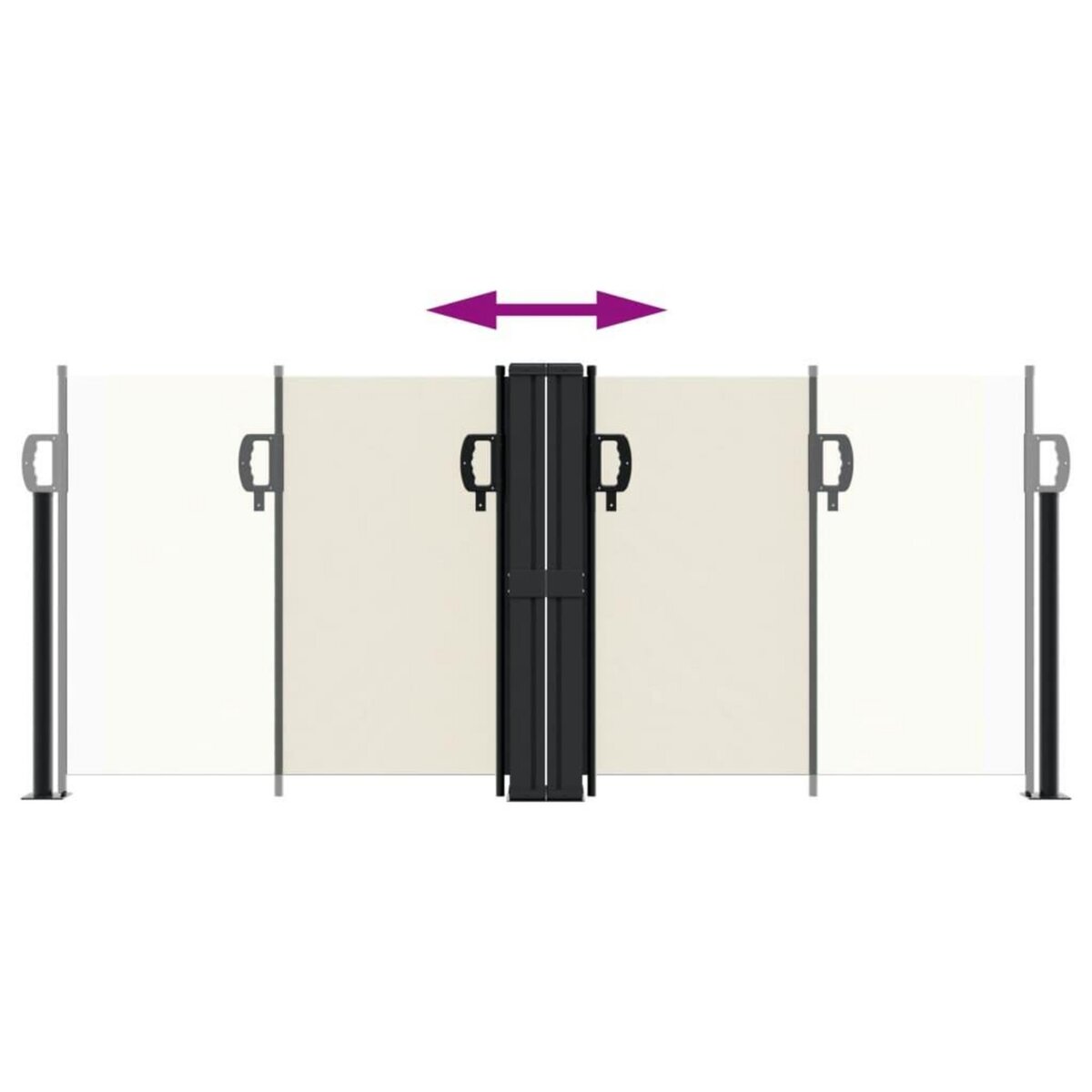 VIDAXL Auvent lateral retractable creme 100x600 cm