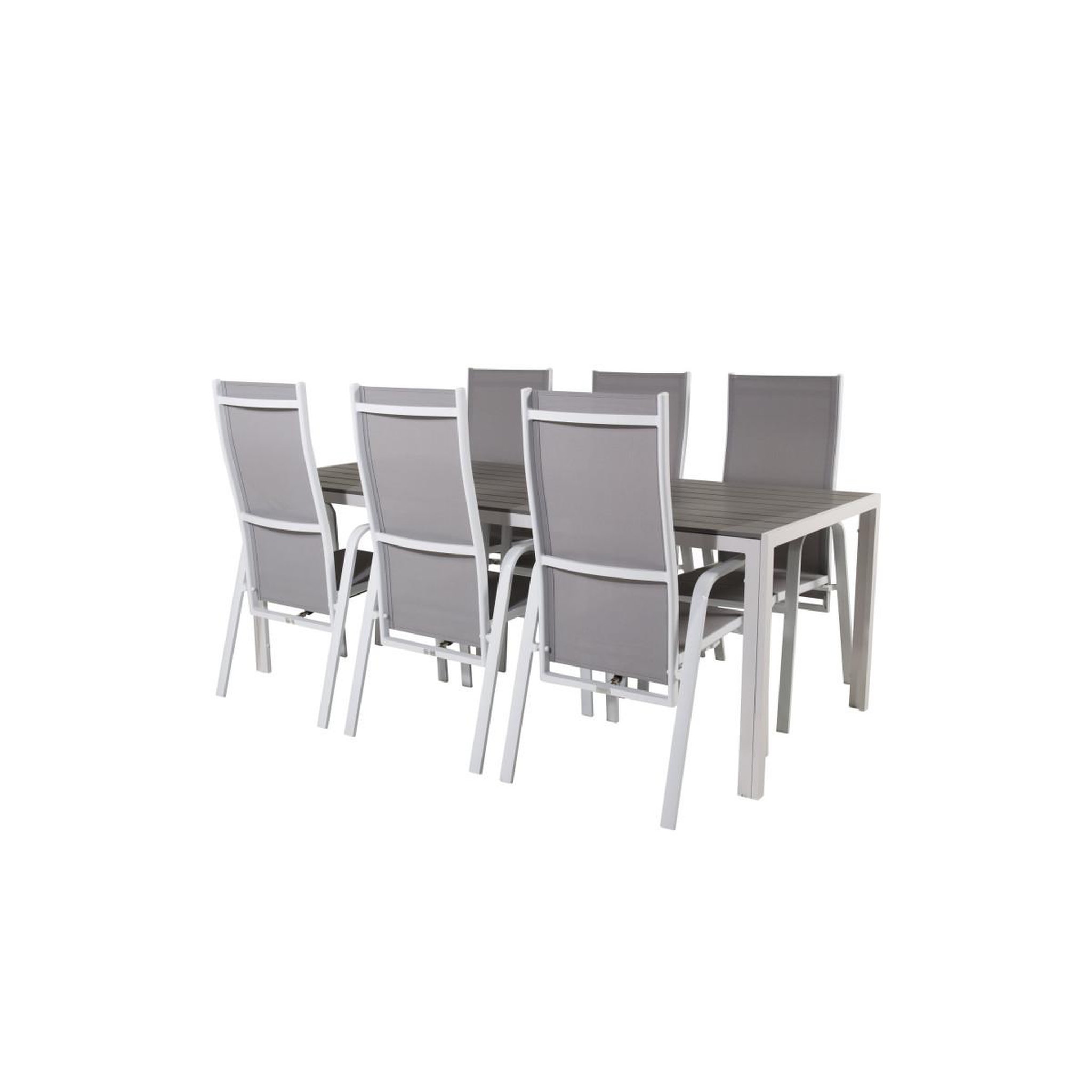 Voir la diapositive 2 : Paris Prix Ensemble table de jardin & 6 chaises  break & copacabana  205cm gris