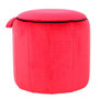 Voir la diapositive 1 : Paris Prix Pouf Rond Velours  Reese  43cm Rouge