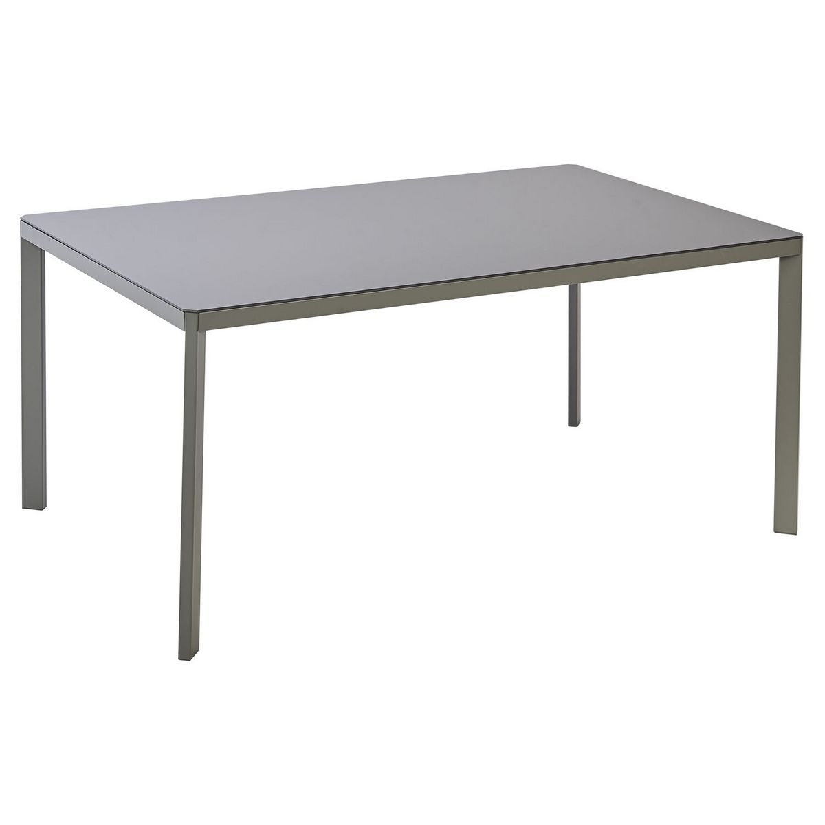 GARDENSTAR Table de jardin rectangulaire - 4/6 places - Acier et plateau verre trempé - Noir