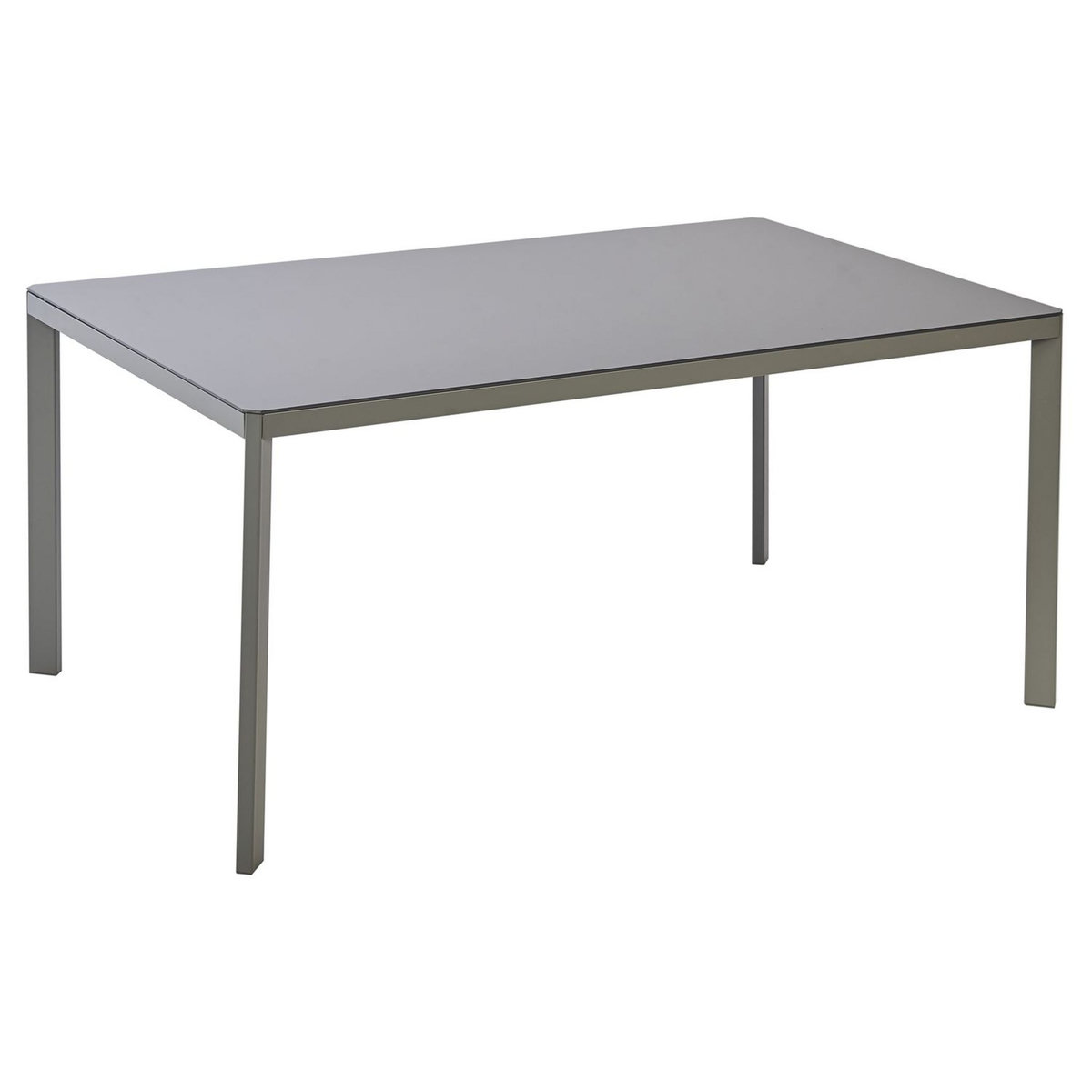 GARDENSTAR Table de jardin rectangulaire - 4/6 places - Acier et plateau verre trempé - Noir