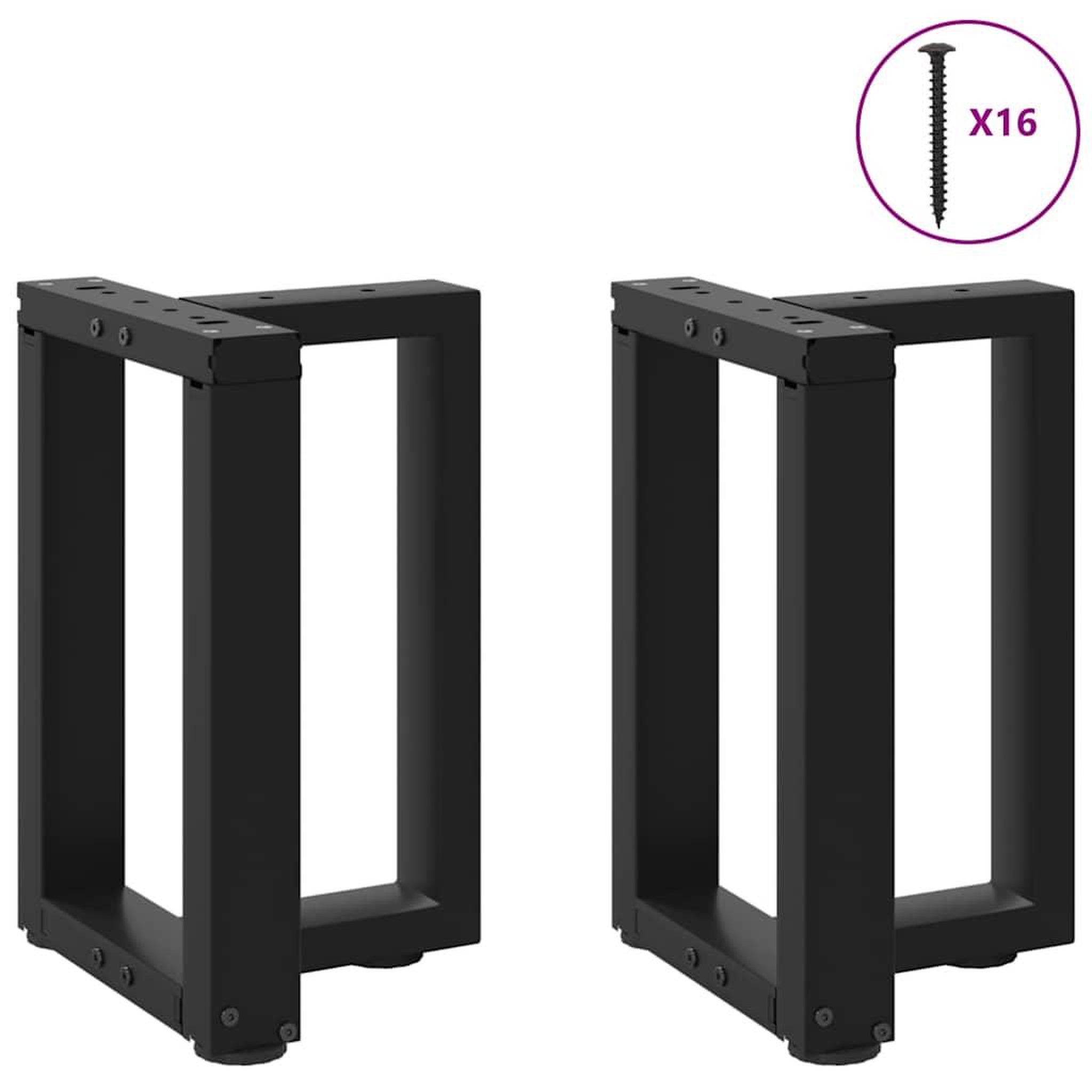 Voir la diapositive 4 : VIDAXL Pieds de table basse forme de T 2pcs noir 28x25x(42-43)cm acier