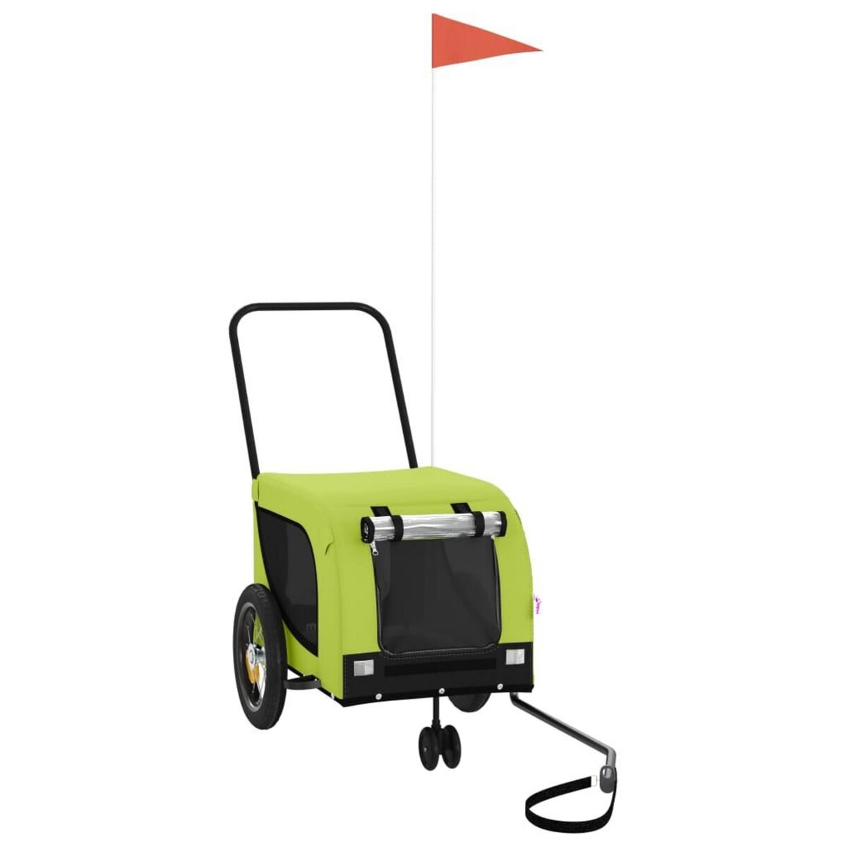 VIDAXL Remorque de velo pour animaux de compagnie vert et noir