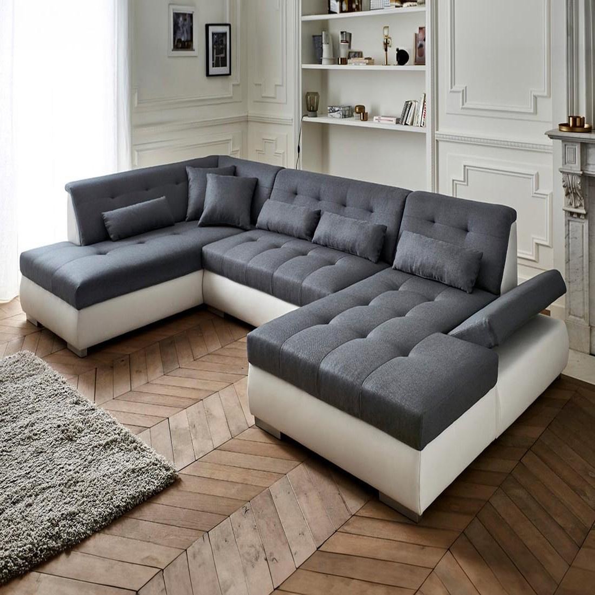 Voir la diapositive 2 : LISA DESIGN Vermont - canapé panoramique d'angle gauche - 7 places - xxl