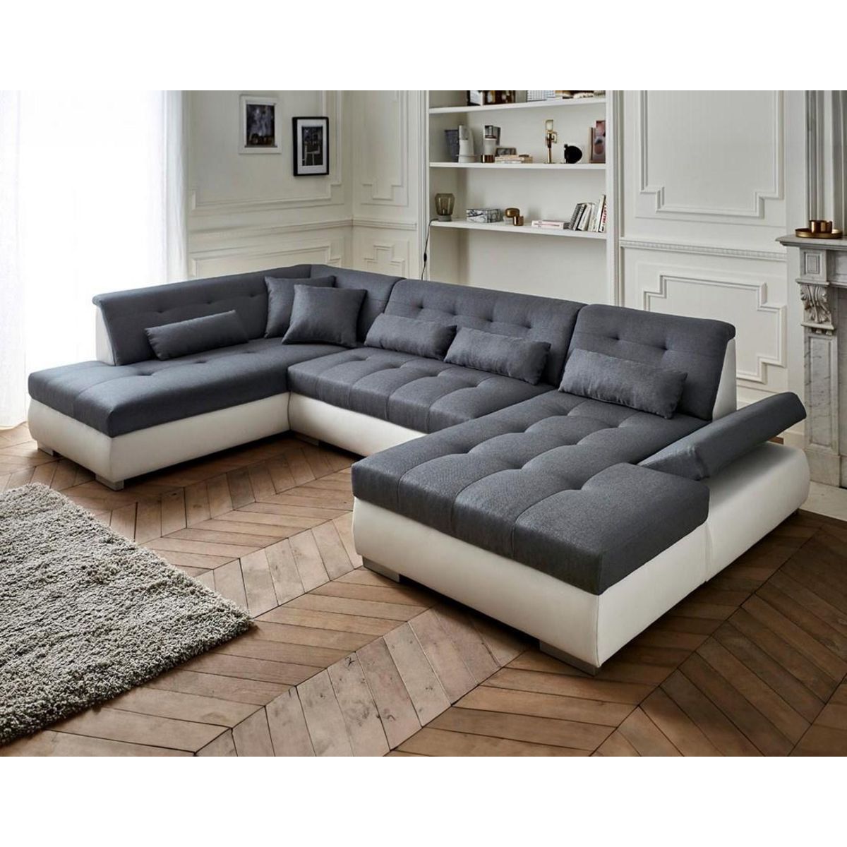 LISA DESIGN Vermont - canapé panoramique d'angle gauche - 7 places - xxl