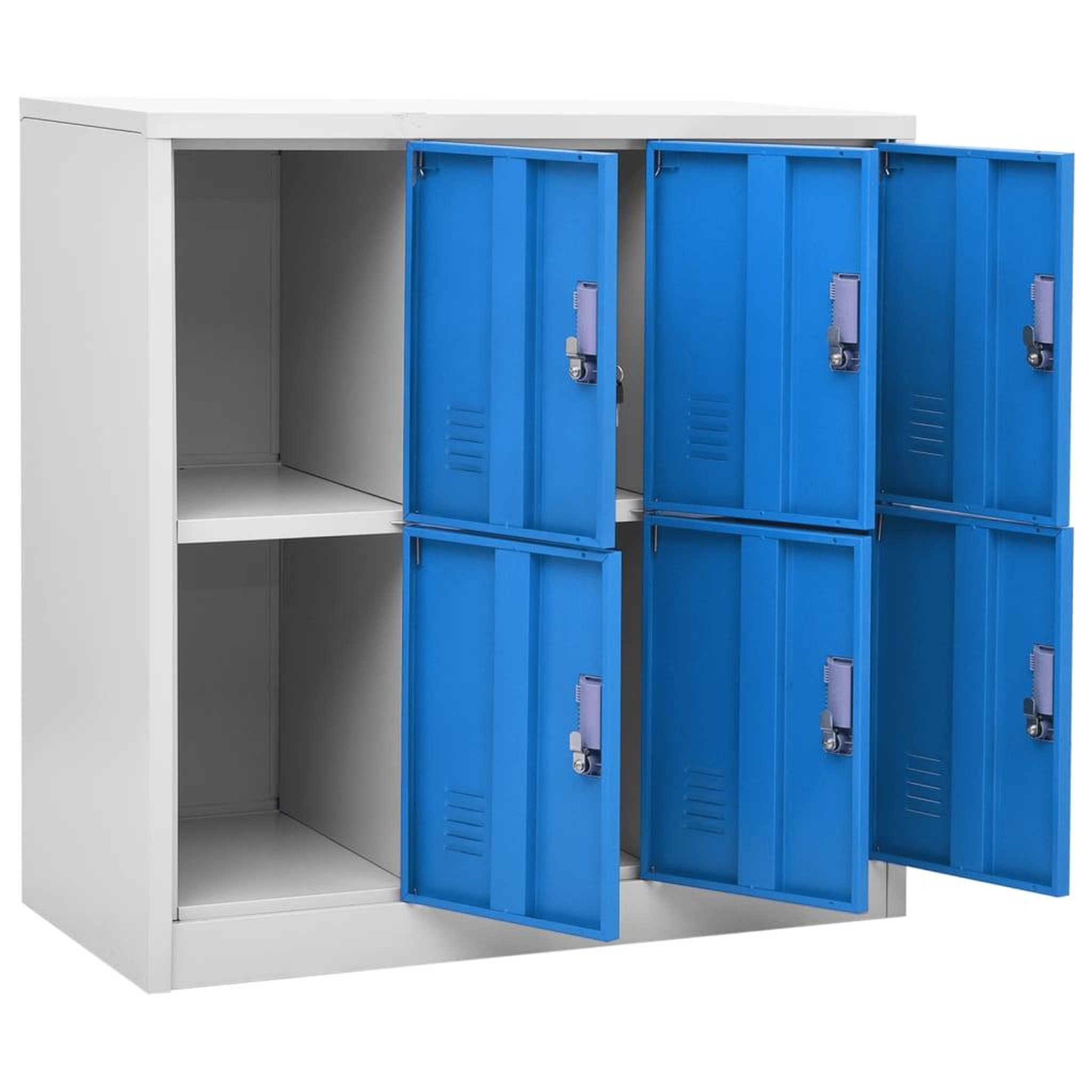 Voir la diapositive 5 : VIDAXL Armoire a casiers Gris clair et bleu 90x45x92,5 cm Acier