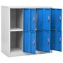 Voir la diapositive 5 : VIDAXL Armoire a casiers Gris clair et bleu 90x45x92,5 cm Acier
