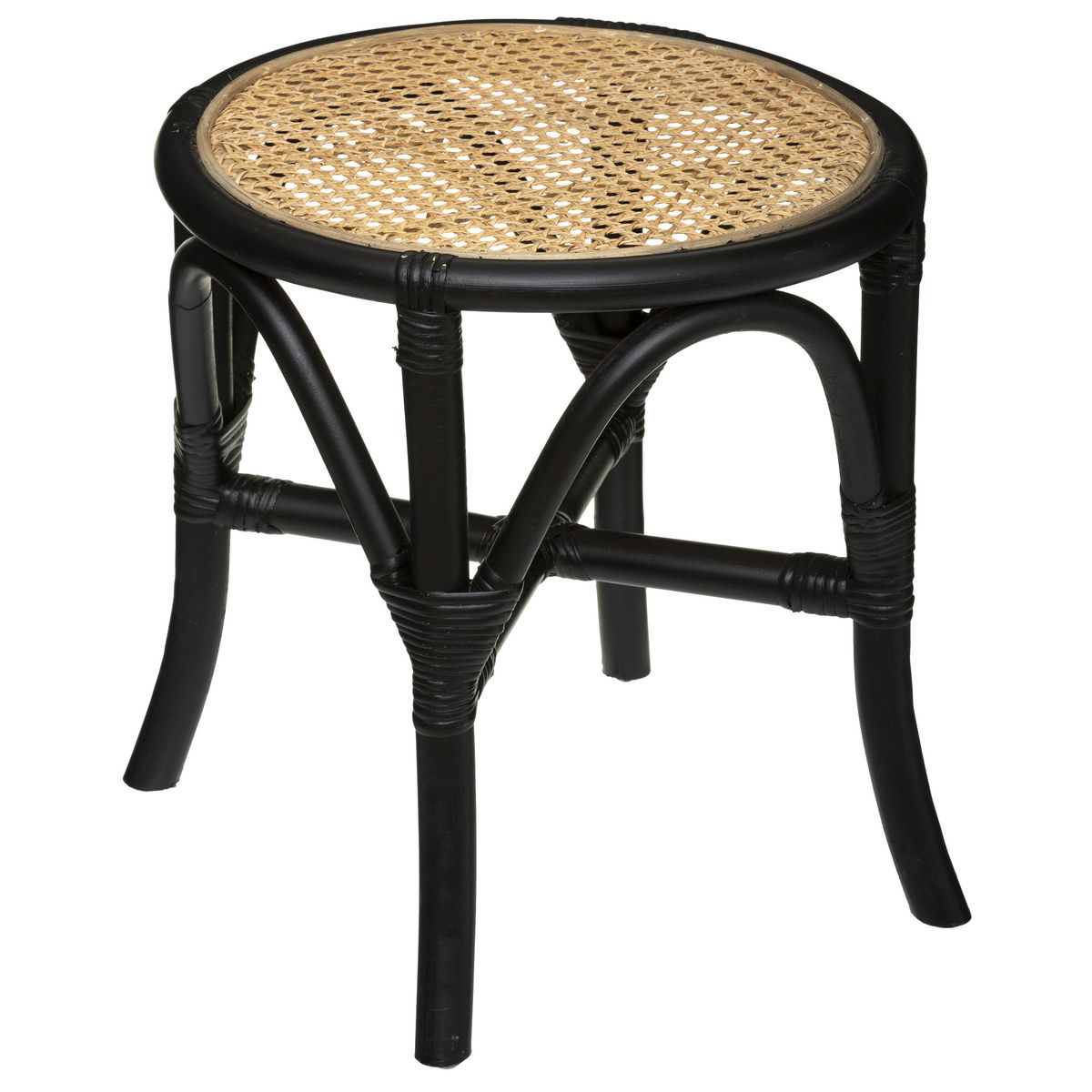 ATMOSPHERA Tabouret bas assise cannage rotin THOM