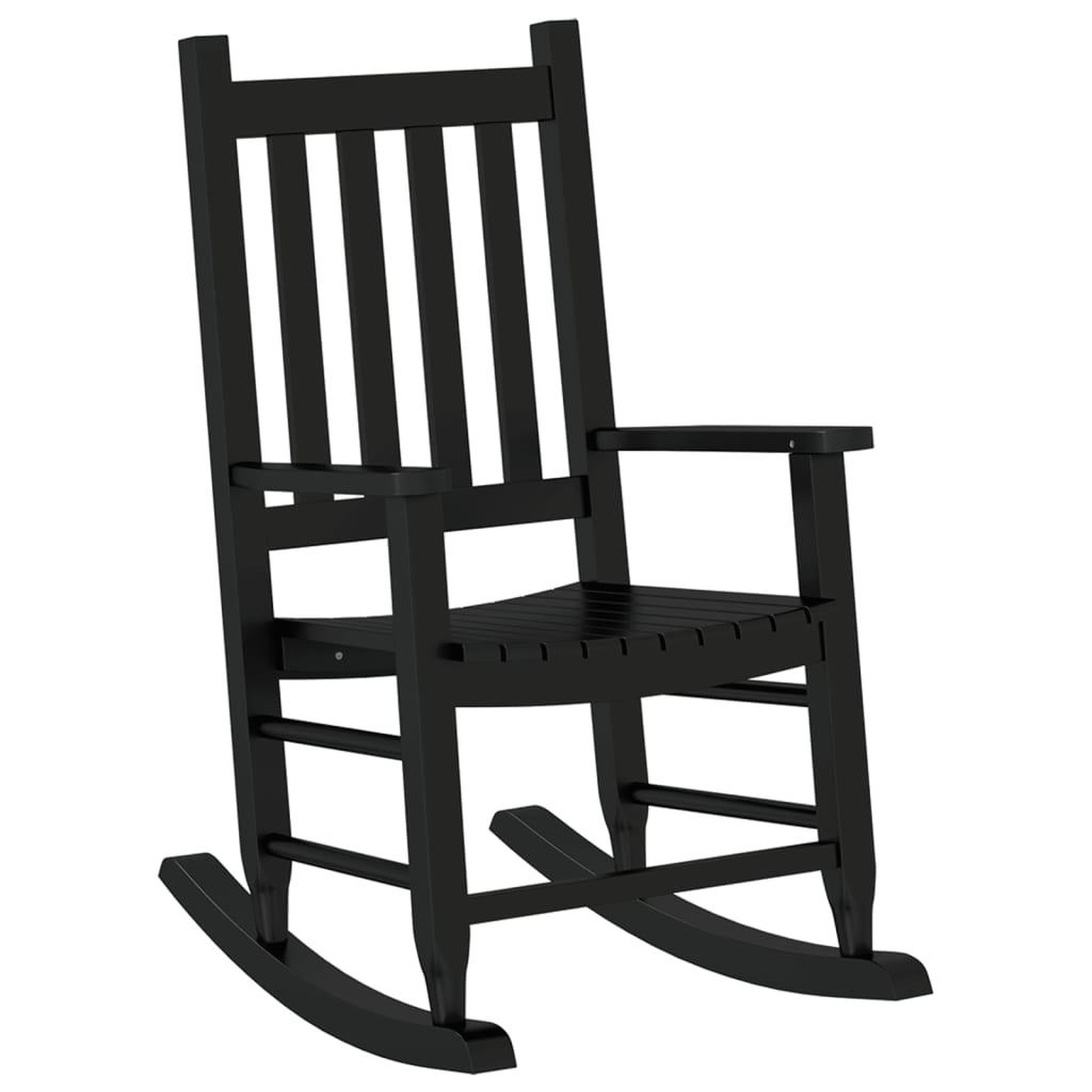 Voir la diapositive 2 : VIDAXL Chaise a bascule enfants noir bois de peuplier massif