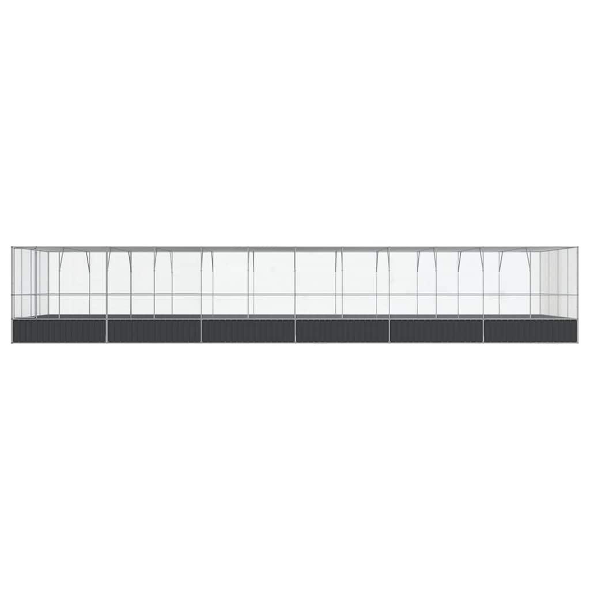 Voir la diapositive 3 : VIDAXL Voliere avec extension argente 1246x414x212 cm acier