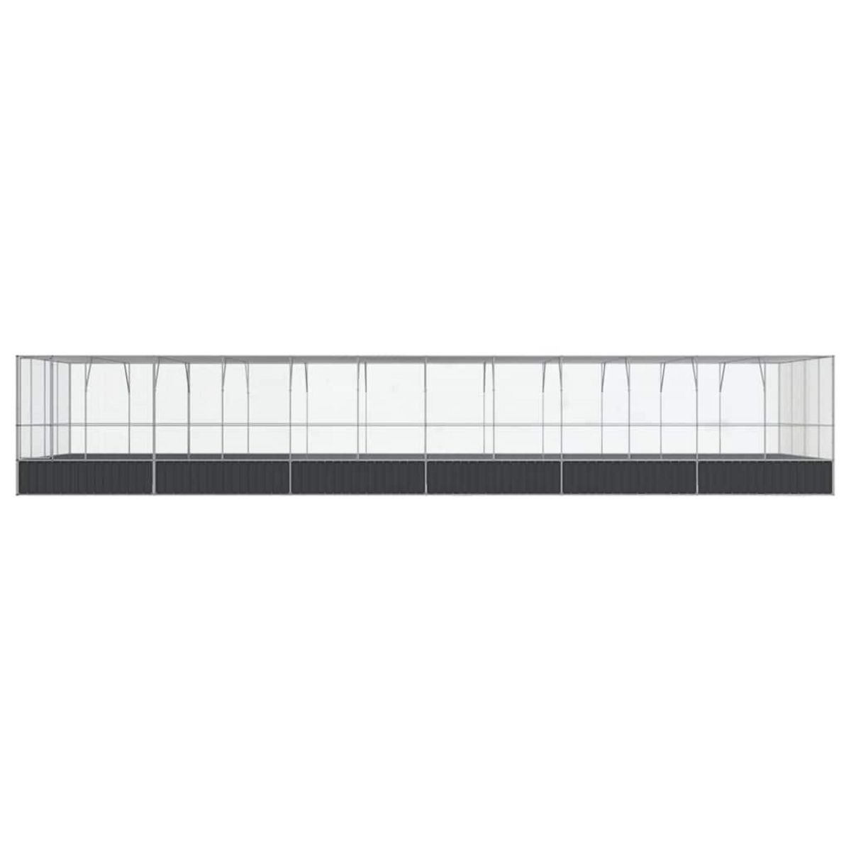 VIDAXL Voliere avec extension argente 1246x414x212 cm acier