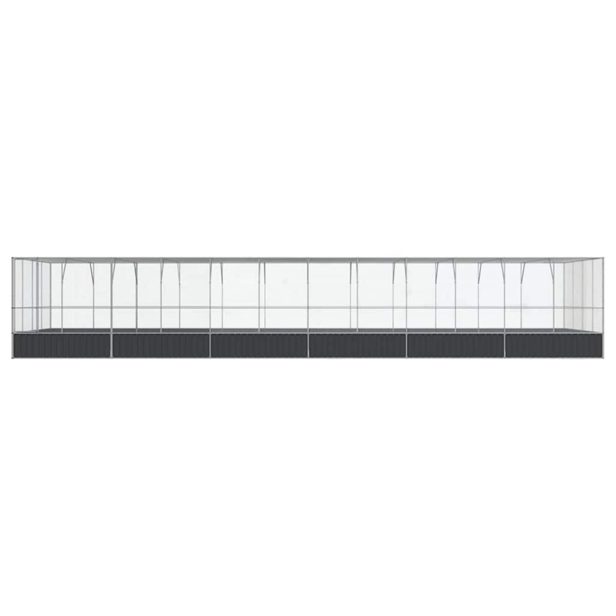 VIDAXL Voliere avec extension argente 1246x414x212 cm acier